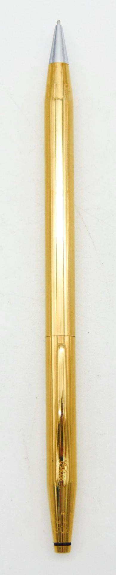 Null 横向

汤森

镀金凹槽金属铅笔

刻有十字架的美国

长：13.5厘米，5.5英寸。

文件和盒子



状况良好