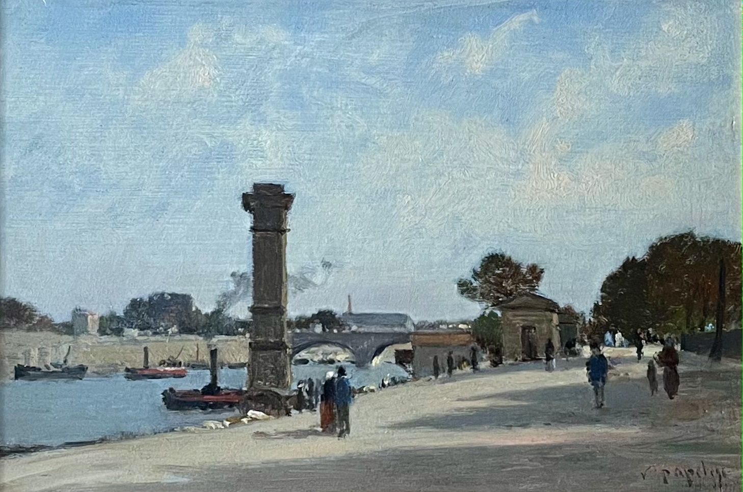 Null 维克多-欧仁-德-帕佩勒(Victor Eugène DE PAPELEU) (1810-1881)

巴黎塞纳河的边缘

板上油彩

右下方有签名
&hellip;