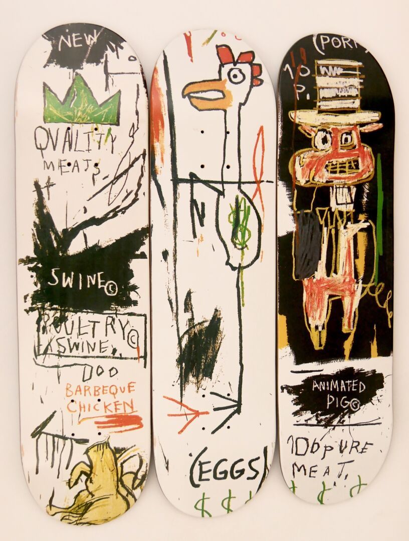 Null THE SKATEROOM x Jean-Michel BASQUIAT 

Triptychon aus drei Skateboards. 

O&hellip;