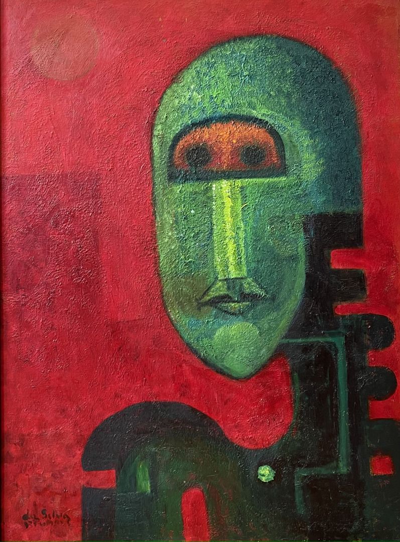 Null 
伊万-达-西尔瓦-布鲁恩斯(1881-1980)




脸色发青的人像




板上油彩




左下方有签名，背面有编号2977




绿色漆&hellip;