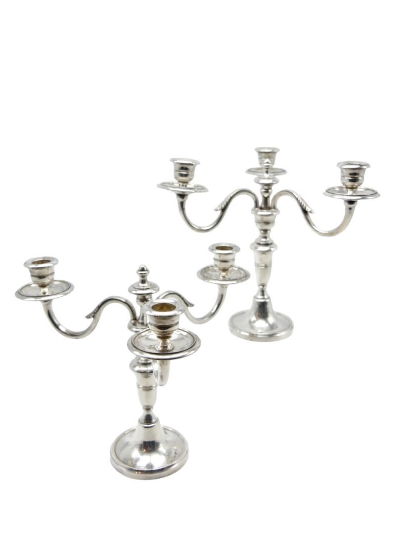 Null CHRYSALIA - XXe SIECLE

Paire de chandeliers en métal argenté à 3 bras de l&hellip;