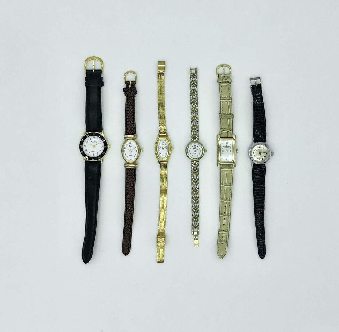 Null LIP - KELTON - TORRENTE & DIVERS 
Lot de six montres bracelet en métal dont&hellip;