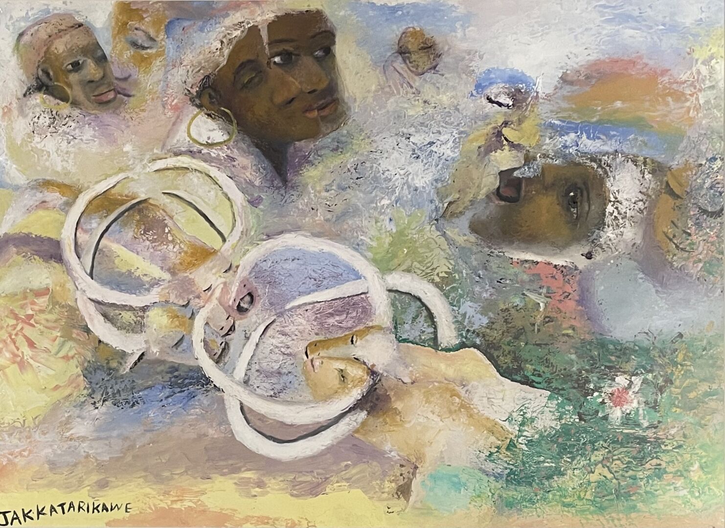 Null 雅克-卡塔里卡维（1940）--乌干达 
谁知道
纸上油画 
底部有签名 
内罗毕的Watatu画廊和渥太华的Carmel Art Gallery的标&hellip;