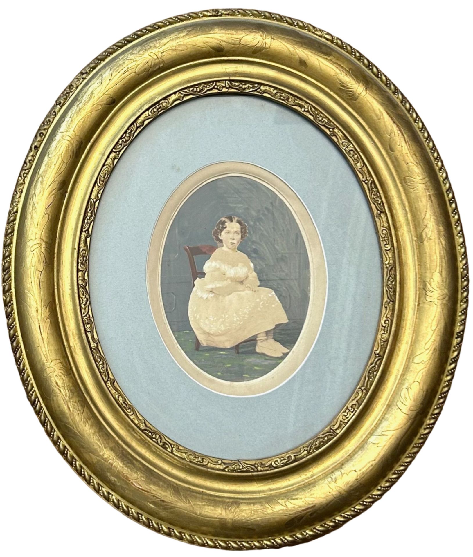 Null Achille-Ernest MOURET (1817-1897) 
Portrait de petite fille : Marie-Anne Le&hellip;