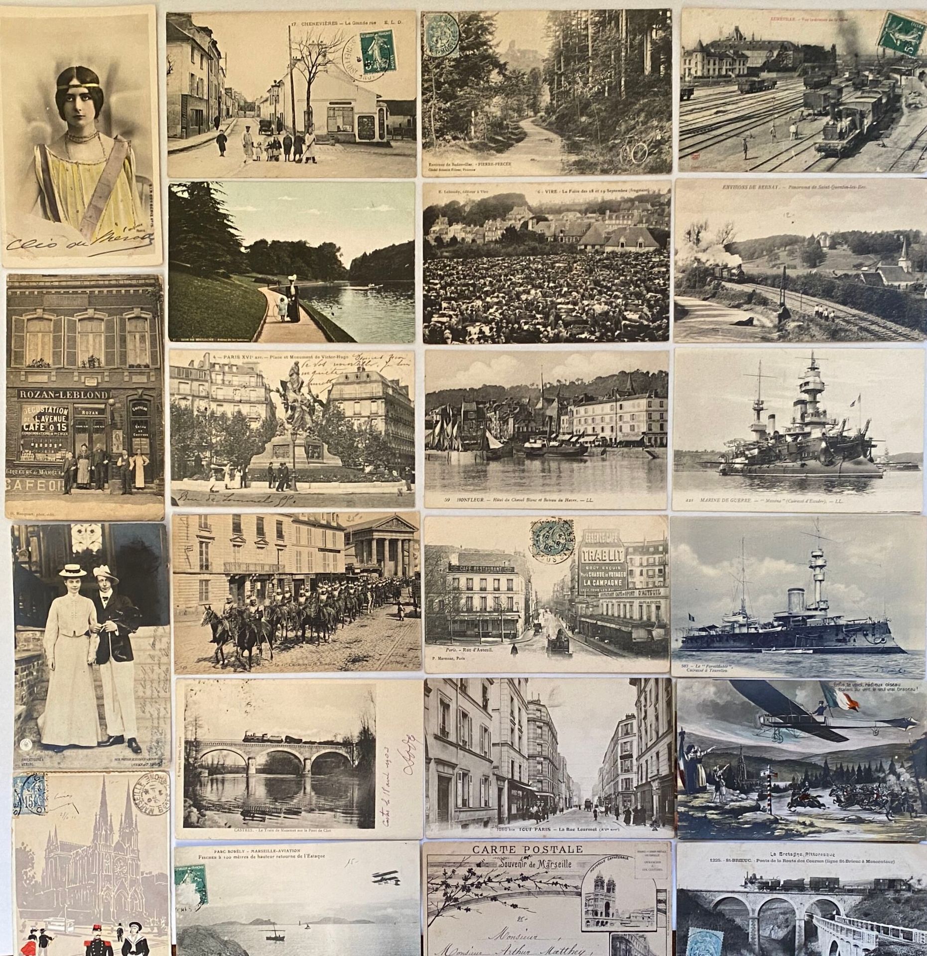 Null 明信片 
一套约三十张明信片：驱逐舰、军事、梅利营-大战、奥尔良、卢内维尔、陆战队、战舰、皮埃尔-佩尔切、维尔、昂弗勒尔、舍内维耶尔、哈夸特、巴黎、卡&hellip;