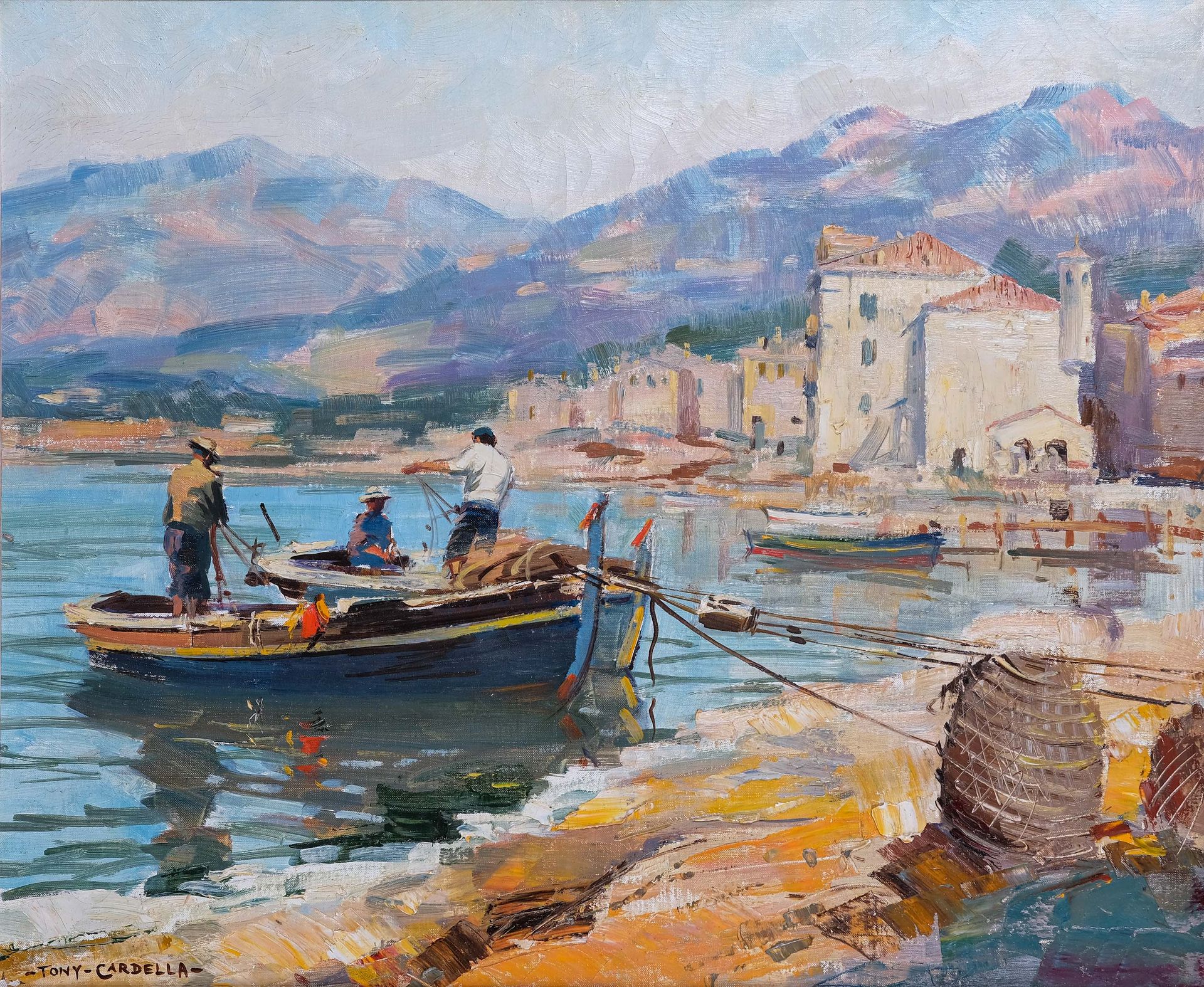 Null Tony CARDELLA (1898-1976) 

Pêcheurs dans le port de Propriano 

Huile sur &hellip;