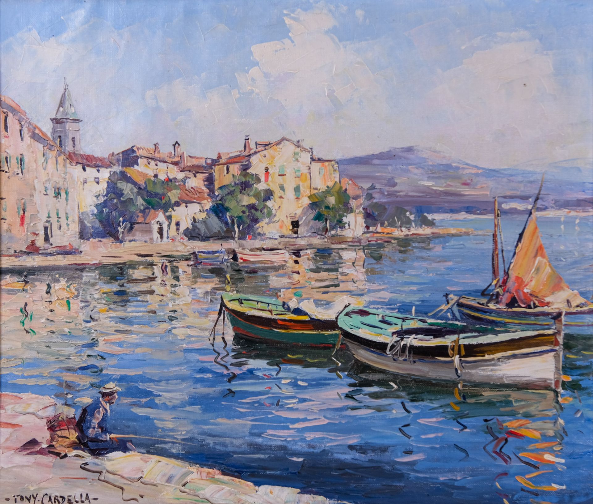 Tony CARDELLA (1898-1976) 
Le port de Saint Florent 
Huile sur toile Signée en b&hellip;