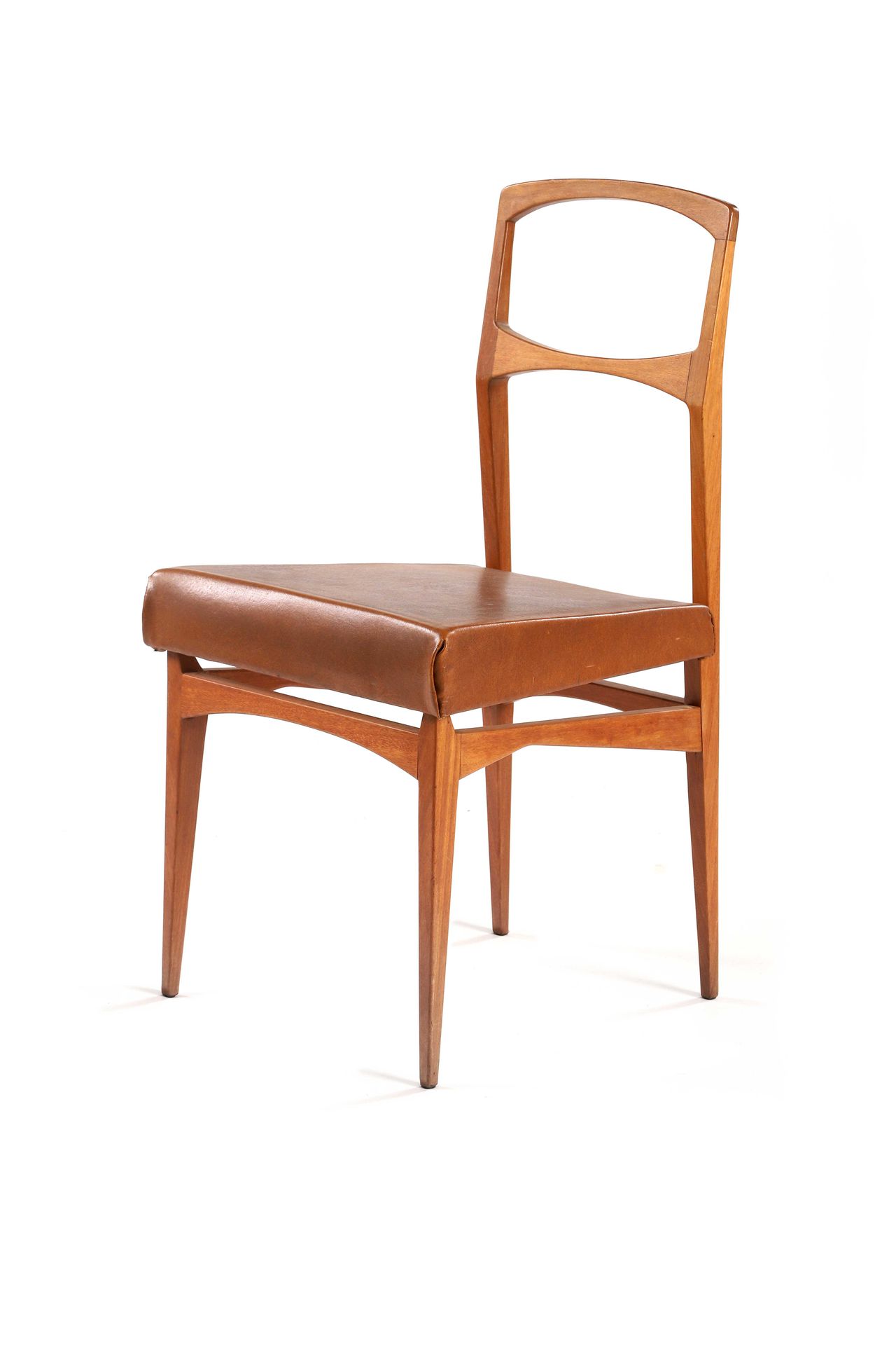 Null Maurice PRE (1907-1988) 

Chaise Acajou, cuir 87 x 47 x 48 cm. 1958 

Chair&hellip;