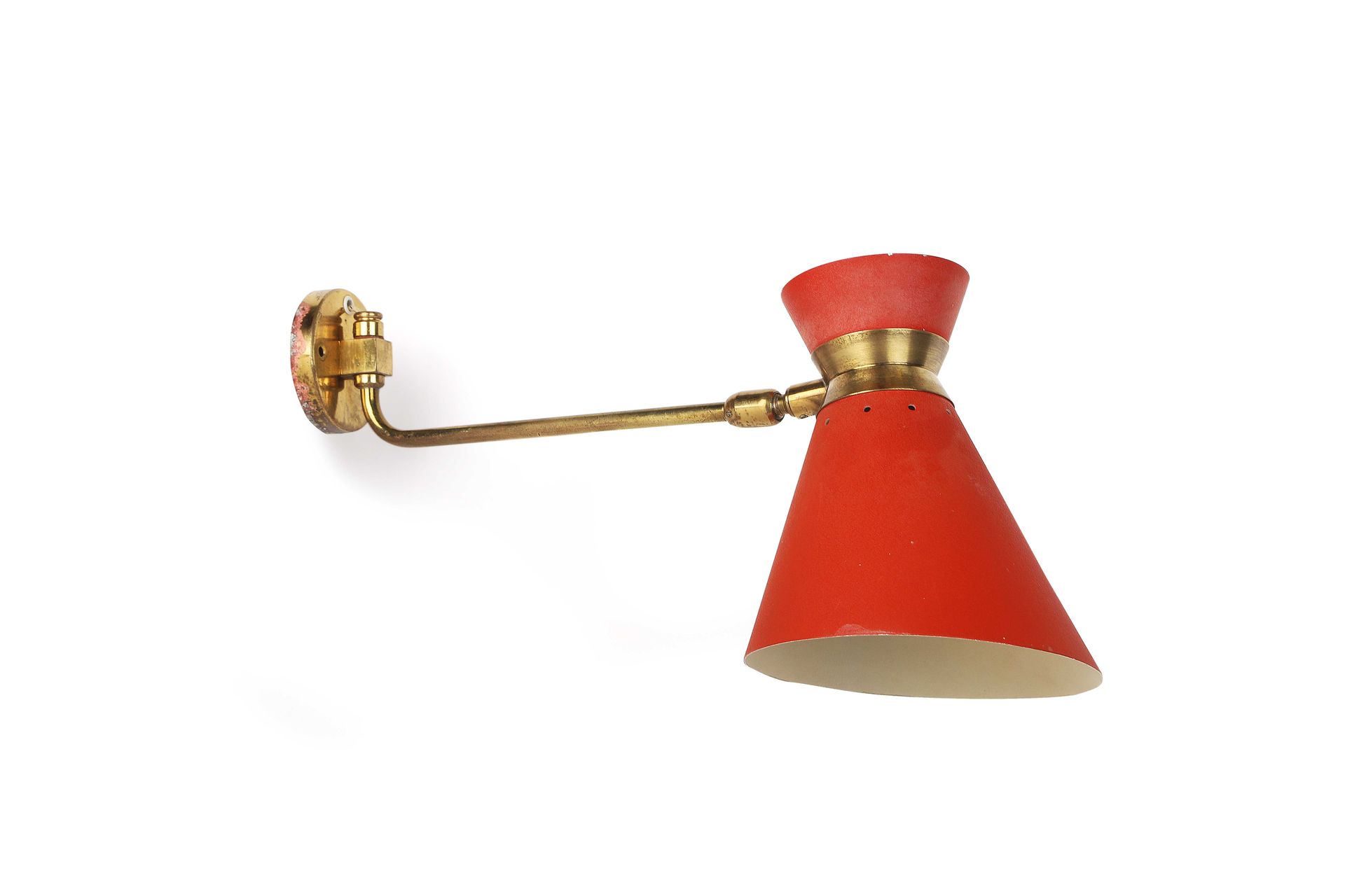 Null René MATHIEU (XX) 

Lampada da parete Metallo, ottone L. : 35 cm.Lunel, cir&hellip;