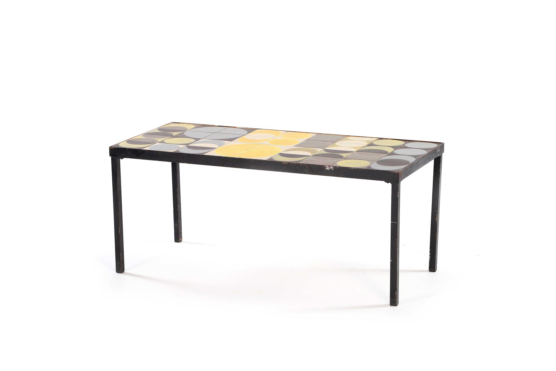 Null Roger CAPRON (1922-2006) 

Table Ceramic, metal Signed 39 x 91 x 41 cm. Cir&hellip;
