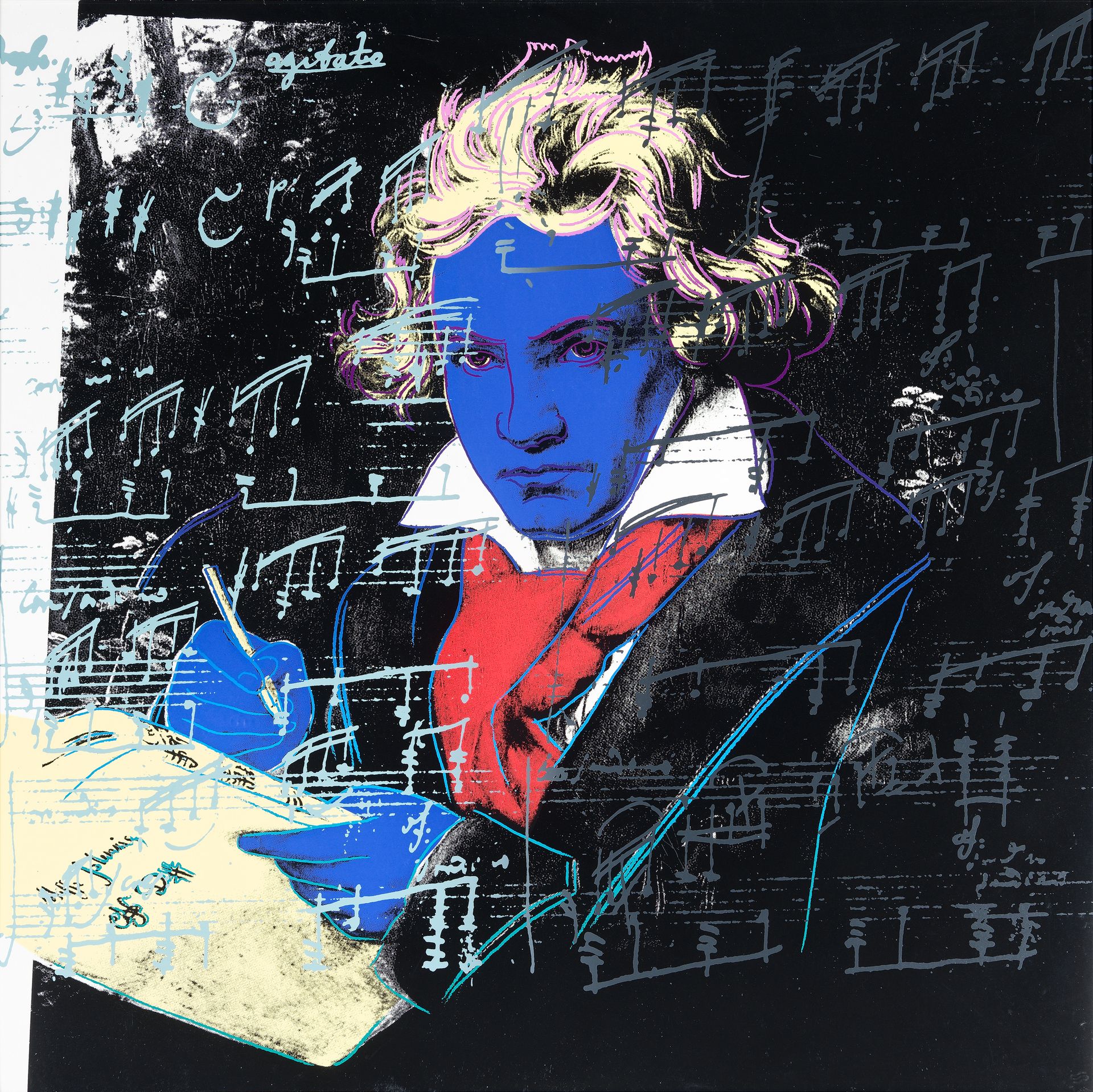 Null 安迪-沃霍尔(1928-1987)

贝多芬。 1987年

彩色丝印

背面有铅笔签名的是

- 印刷大师，鲁珀特-贾森-史密斯

- 出版商，赫尔&hellip;