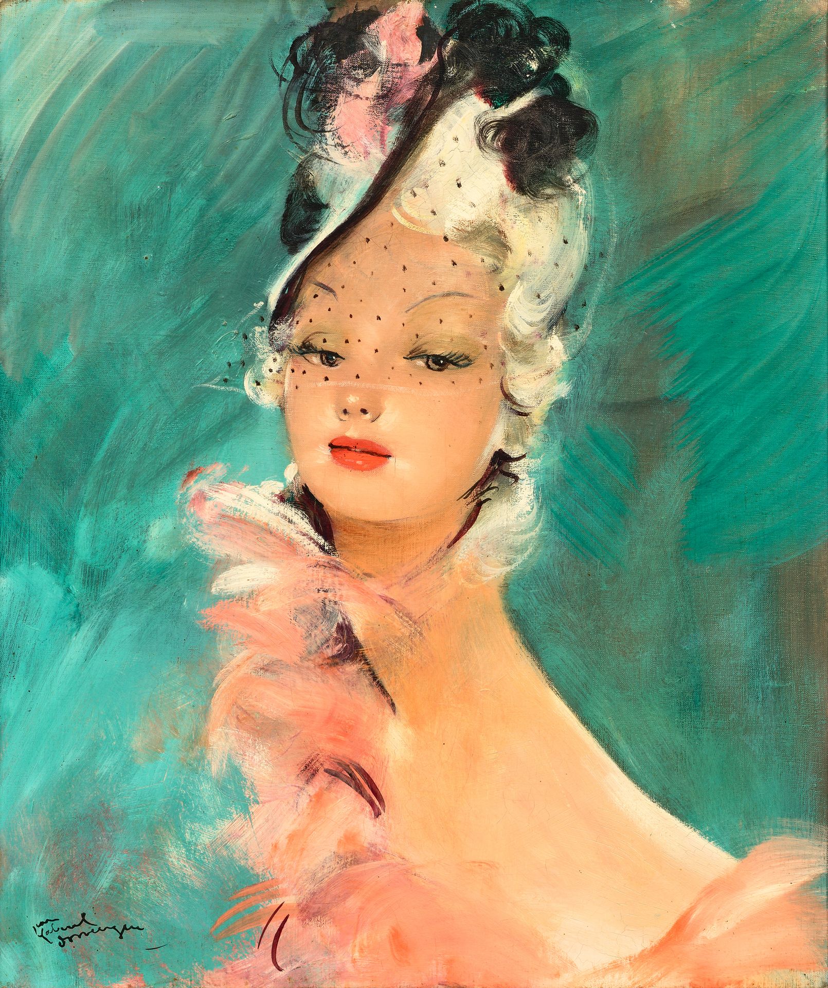 Null Jean Gabriel DOMERGUE (1889-1962)

The Parisian woman

Oil on canvas

Signe&hellip;