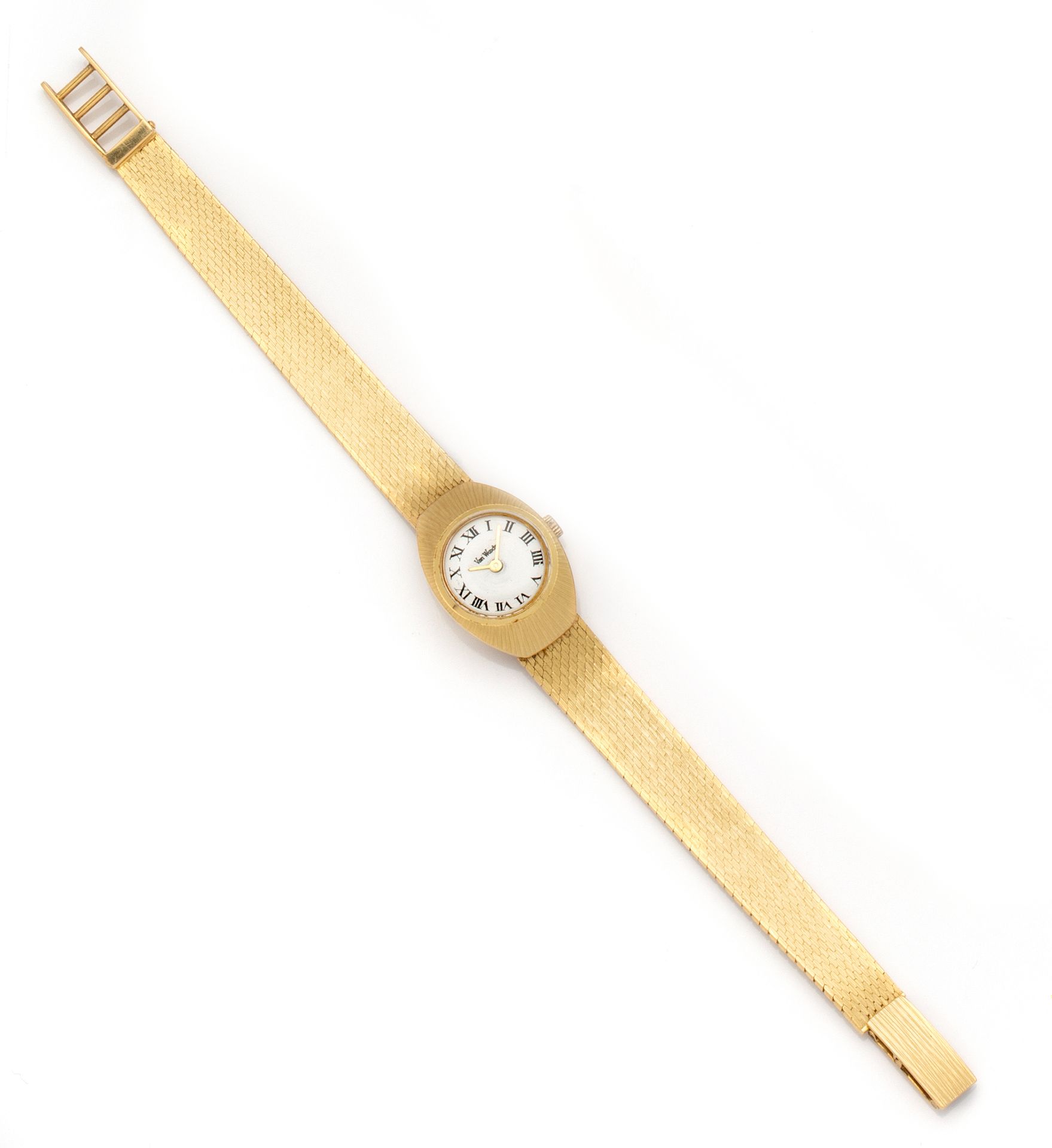 Null Van Woods

Lady's watch in yellow gold 18K 750 thousandth with quartz movem&hellip;