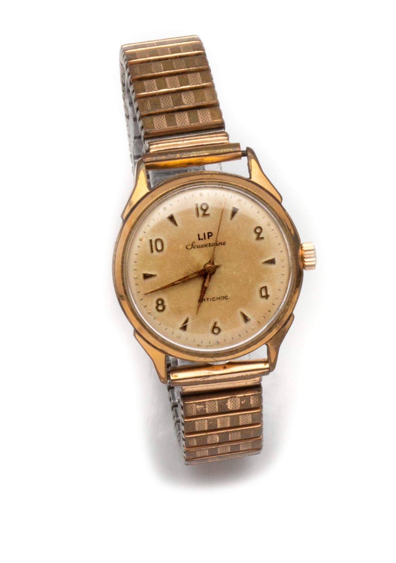 Null LIP

Gold-plated watch with mechanical movement.

Round gold-plated case, s&hellip;