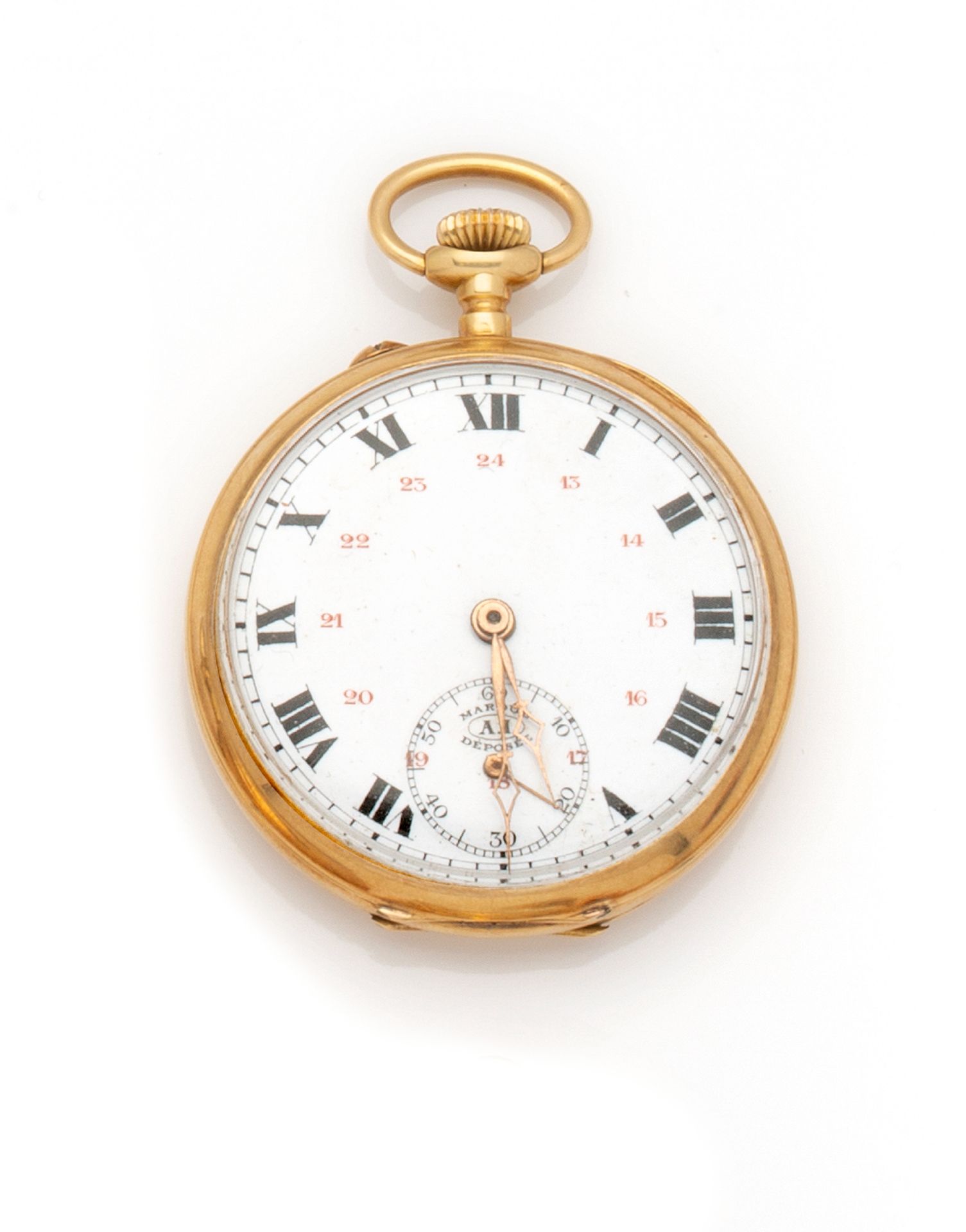 Null 
Taschenuhr aus 18 Karat Gelbgold mit mechanischem Uhrwerk.
- Rundes Gelbgo&hellip;