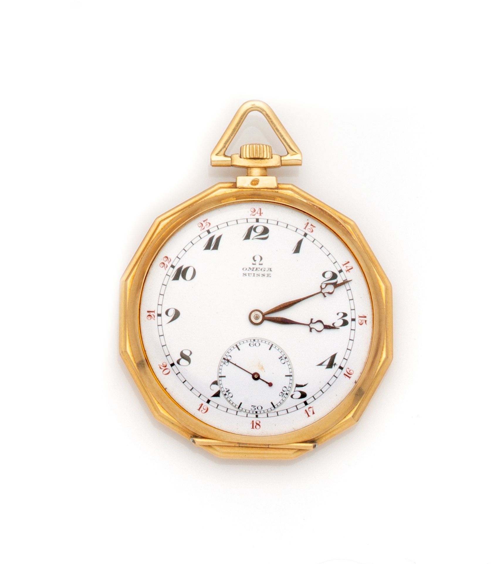 Null 
Omega
Taschenuhr aus 18 Karat Gelbgold mit mechanischem Uhrwerk.
- Zwölfec&hellip;