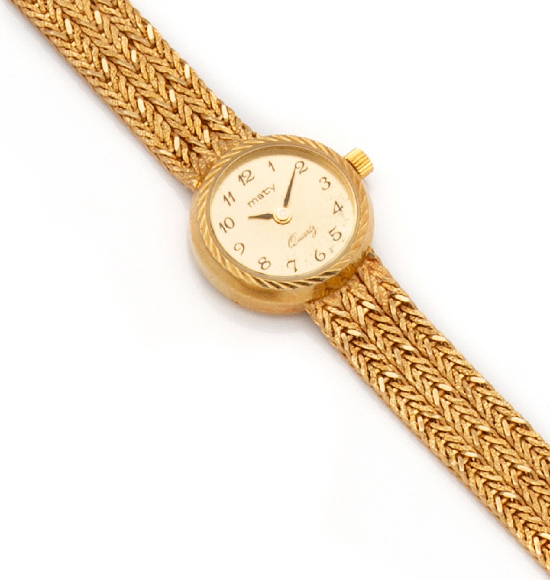 Null Maty

Lady's watch in yellow gold 18K 750 thousandth with quartz movement.
&hellip;