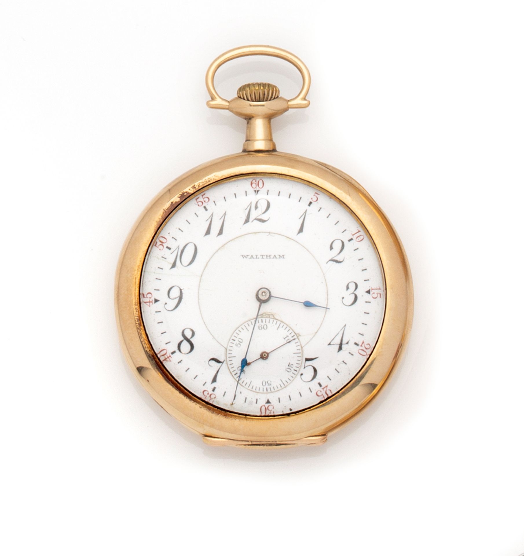 Null 
WALTHAM
Pocket watch in yellow gold 14K 585 thousandths with mechanical mo&hellip;