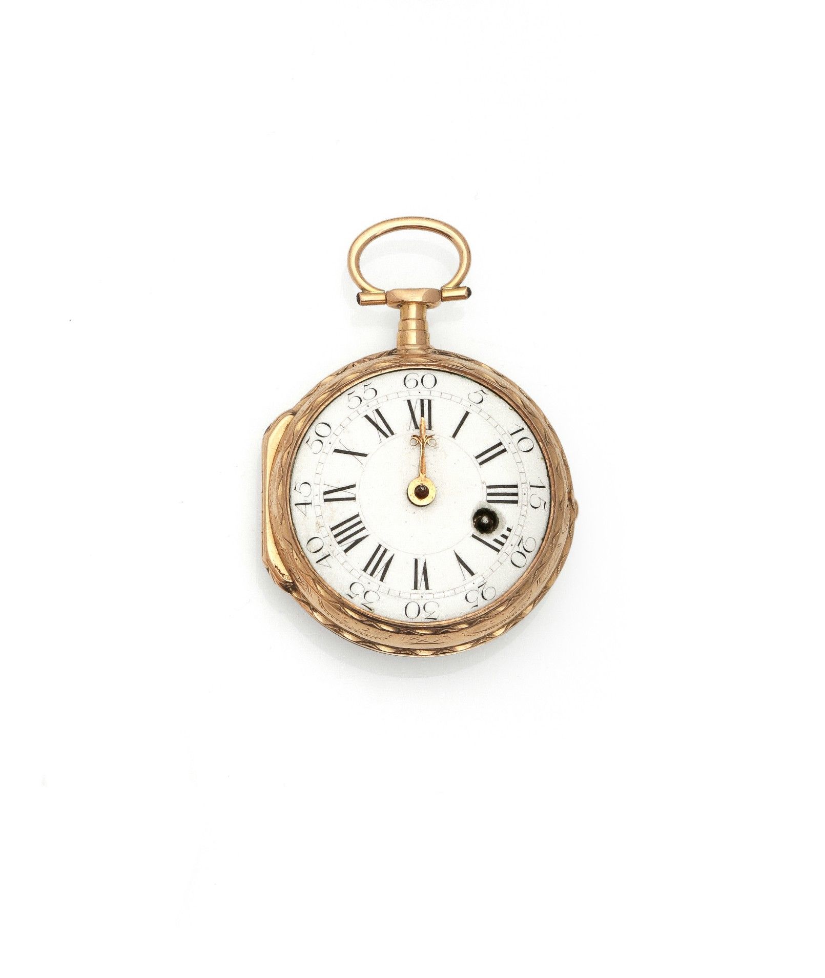 Null 
Uhr vom Typ Zwiebel mit Spindel aus 18 Karat Gelbgold 750 Tausendstel mit &hellip;