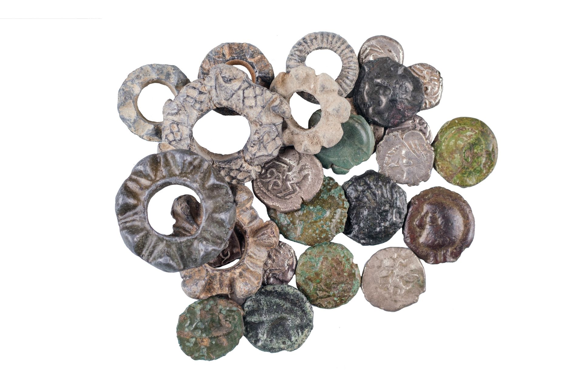 Null Satz von 20 gallischen Münzen: Massilia obole arg. Volques tectosages drach&hellip;