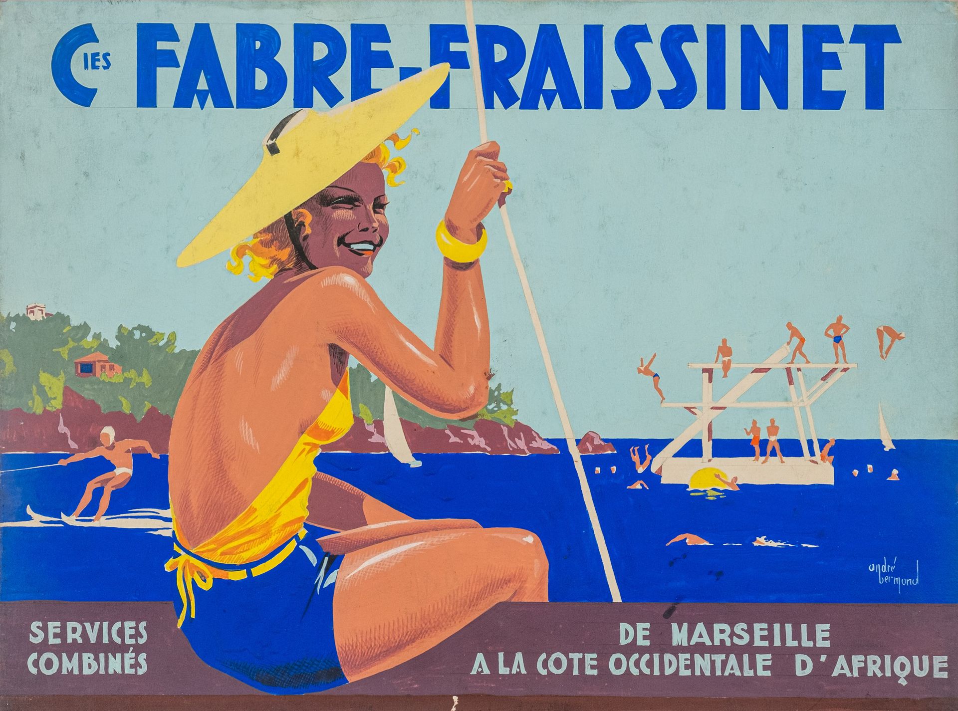 Null 安德烈-贝蒙(1903-1983)

从马赛到非洲西海岸的Cies Fabre-Fraissinet，约1930年

海报的原始设计，水粉画在纸板上，&hellip;