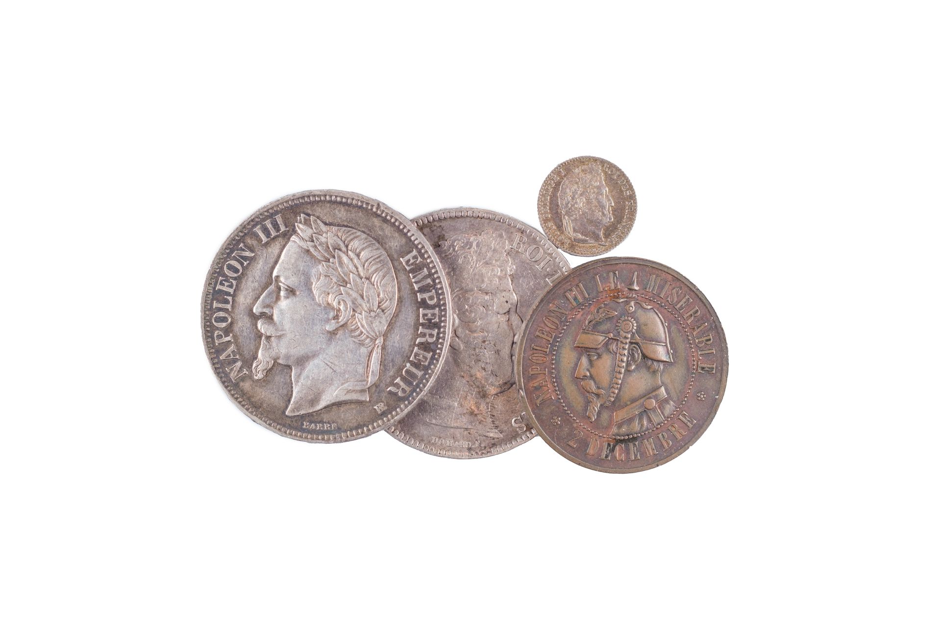 Null 4 monnaies : Louis-Philippe 1830-1848 5 Francs 1831 MA Marseille 24,79 gr. &hellip;