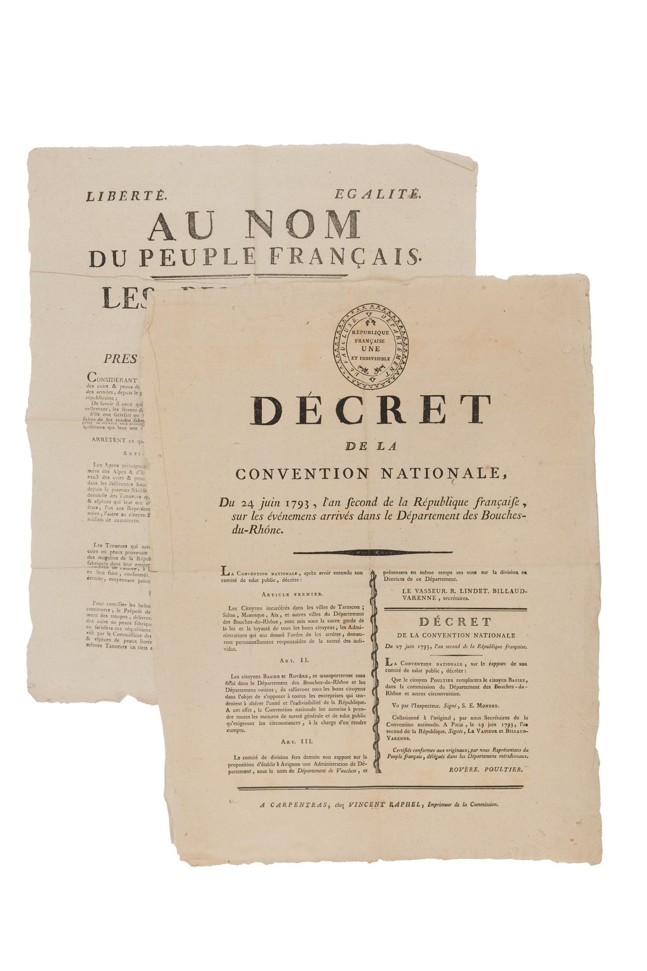 Null Réunion de 7 documents 

-Rare et historique affiche du procès-verbal de l’&hellip;