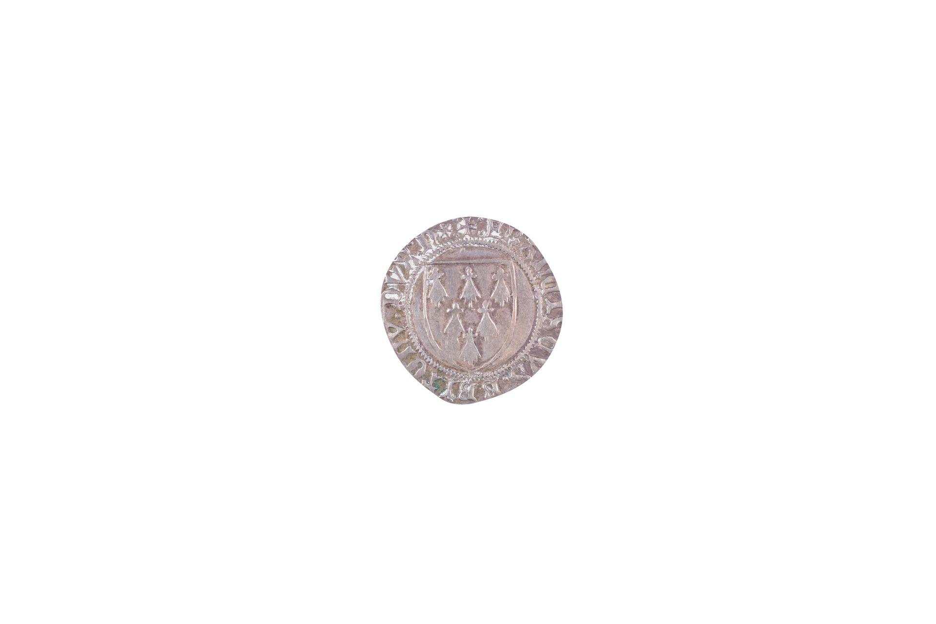 Null Bretaña Francisco II 1458-1488 Plata blanca sobre escudo 3,91 gr. Nantes. B&hellip;