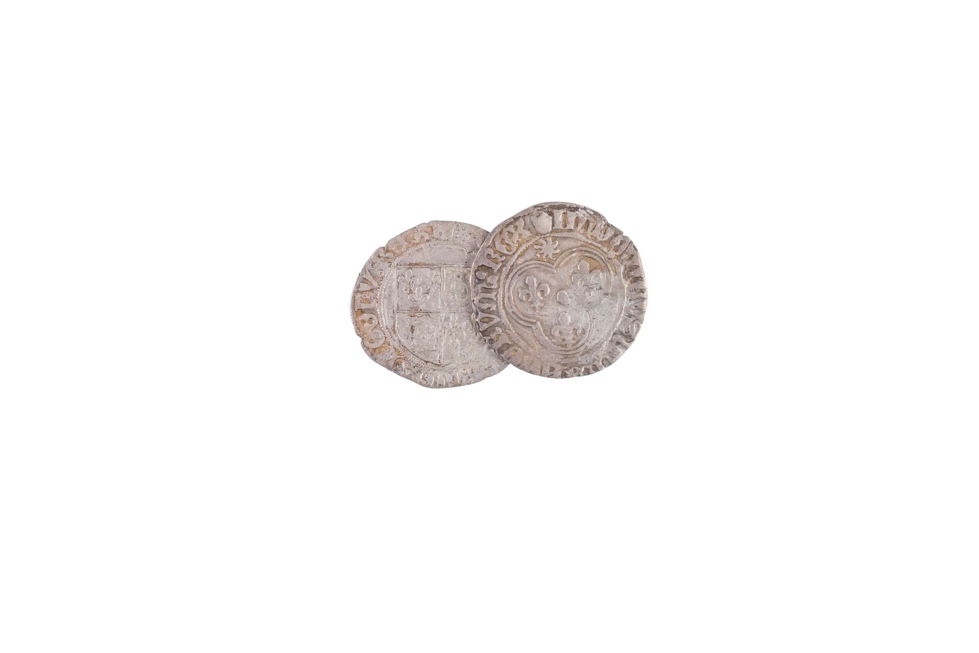 Null 2 Münzen: François 1er 1515-1547. Weiß mit der Krone der Dauphiné. Punkt 1 &hellip;