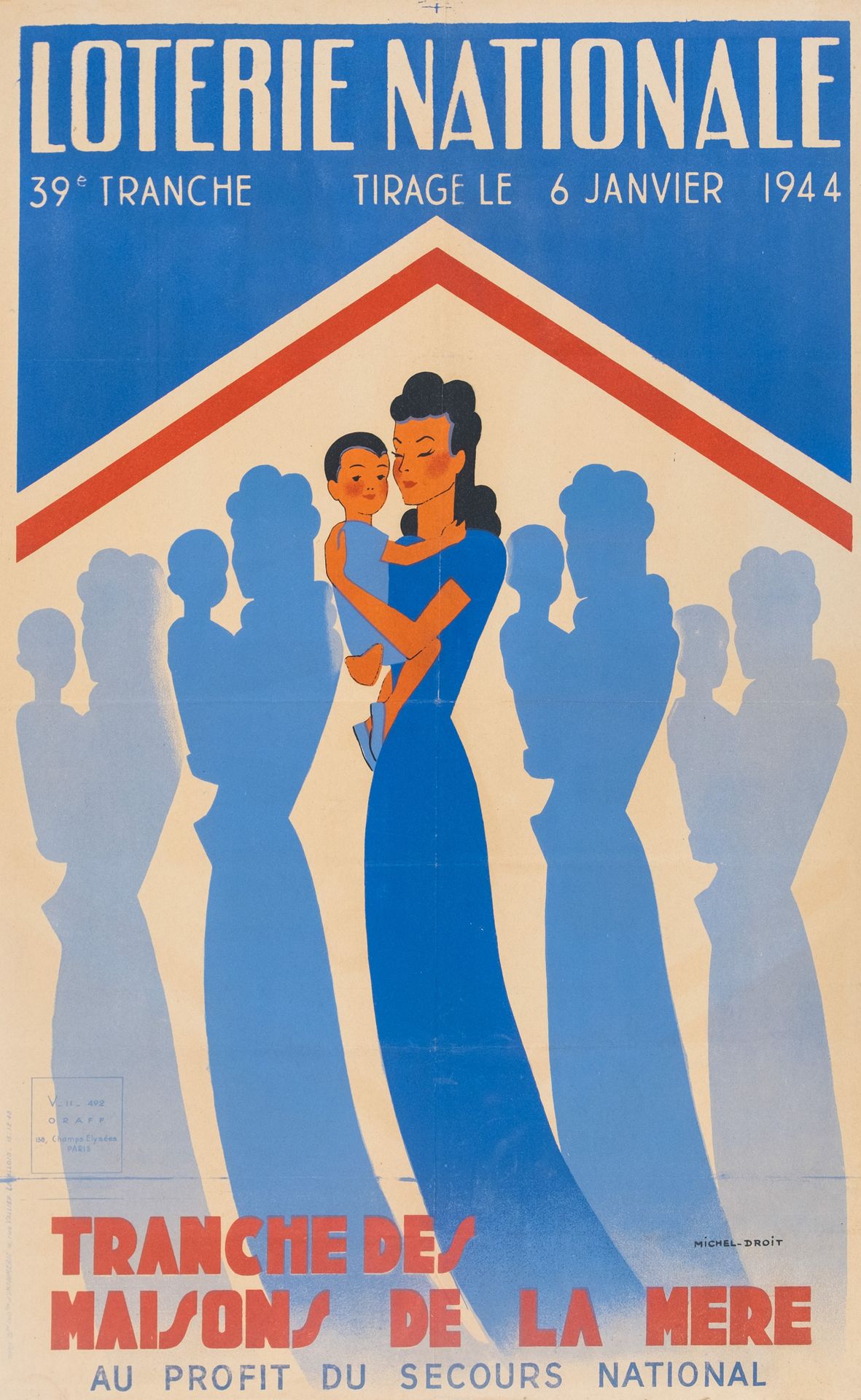 Null [PÉTAIN / Vichy-Regierung] Lot von 30 schönen Plakaten der Nationallotterie&hellip;