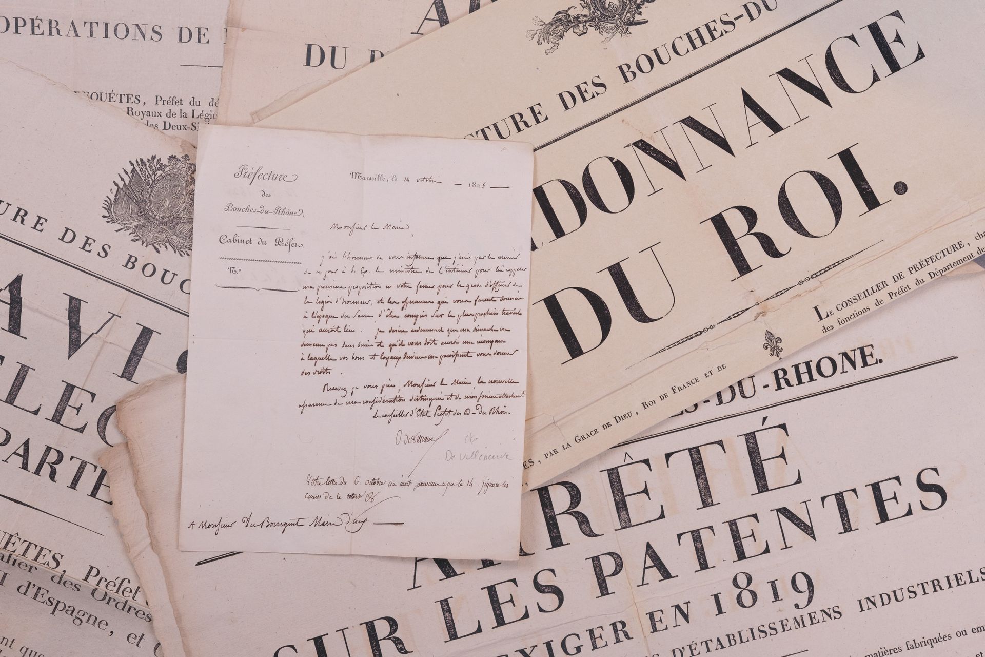 Null Manifesti storici riguardanti le Bouches du Rhône, periodo della Restaurazi&hellip;