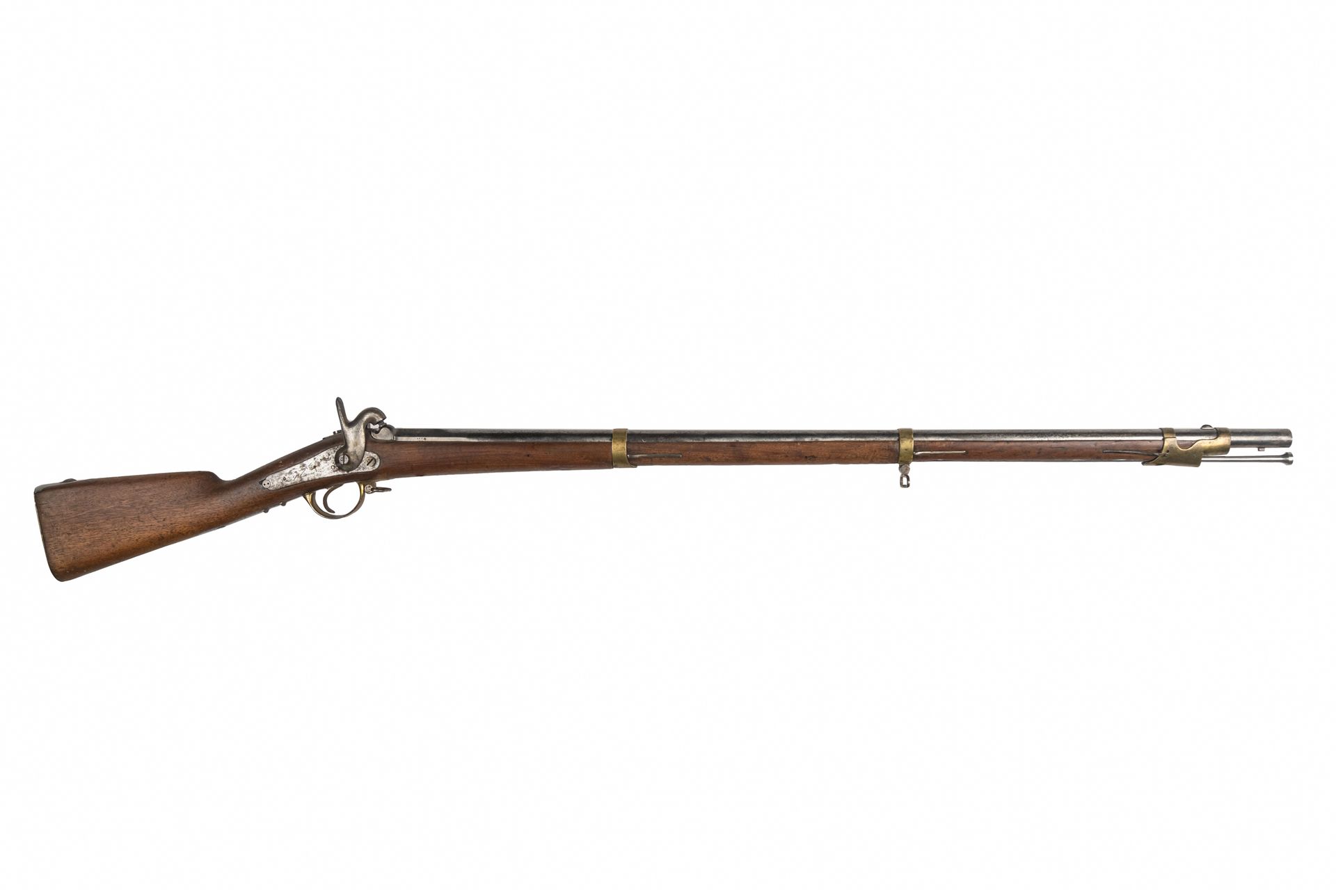 Null Percussion rifle model 1857 of navy. 

Round barrel with sides with the thu&hellip;