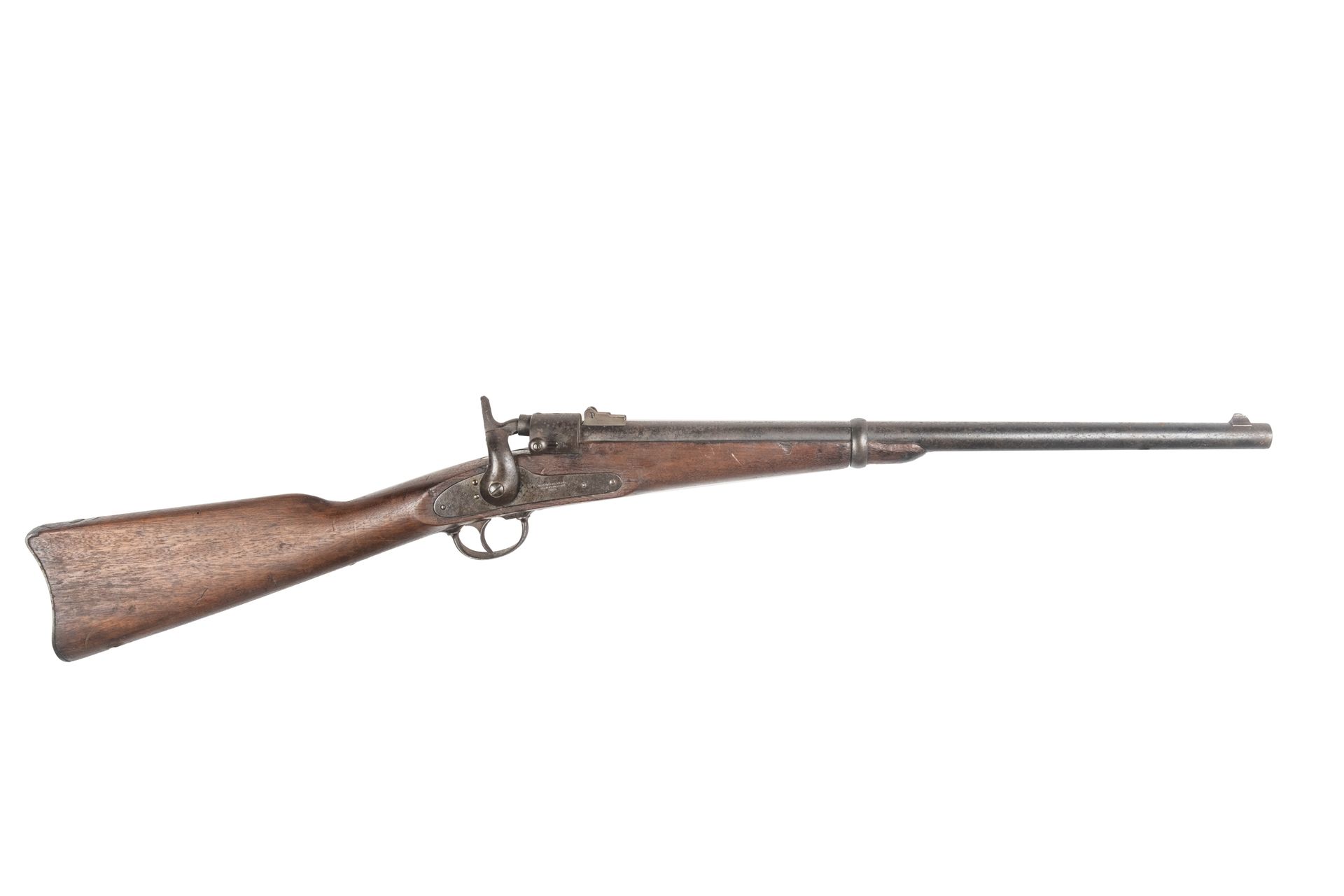 Null 乔斯林马鞍步枪1864型，口径52。

圆形枪管，带蛙头。臀部有1861年和1862年的专利。带有1864年专利的前锁和圆身锤。铁制配件。胡桃木股票（&hellip;