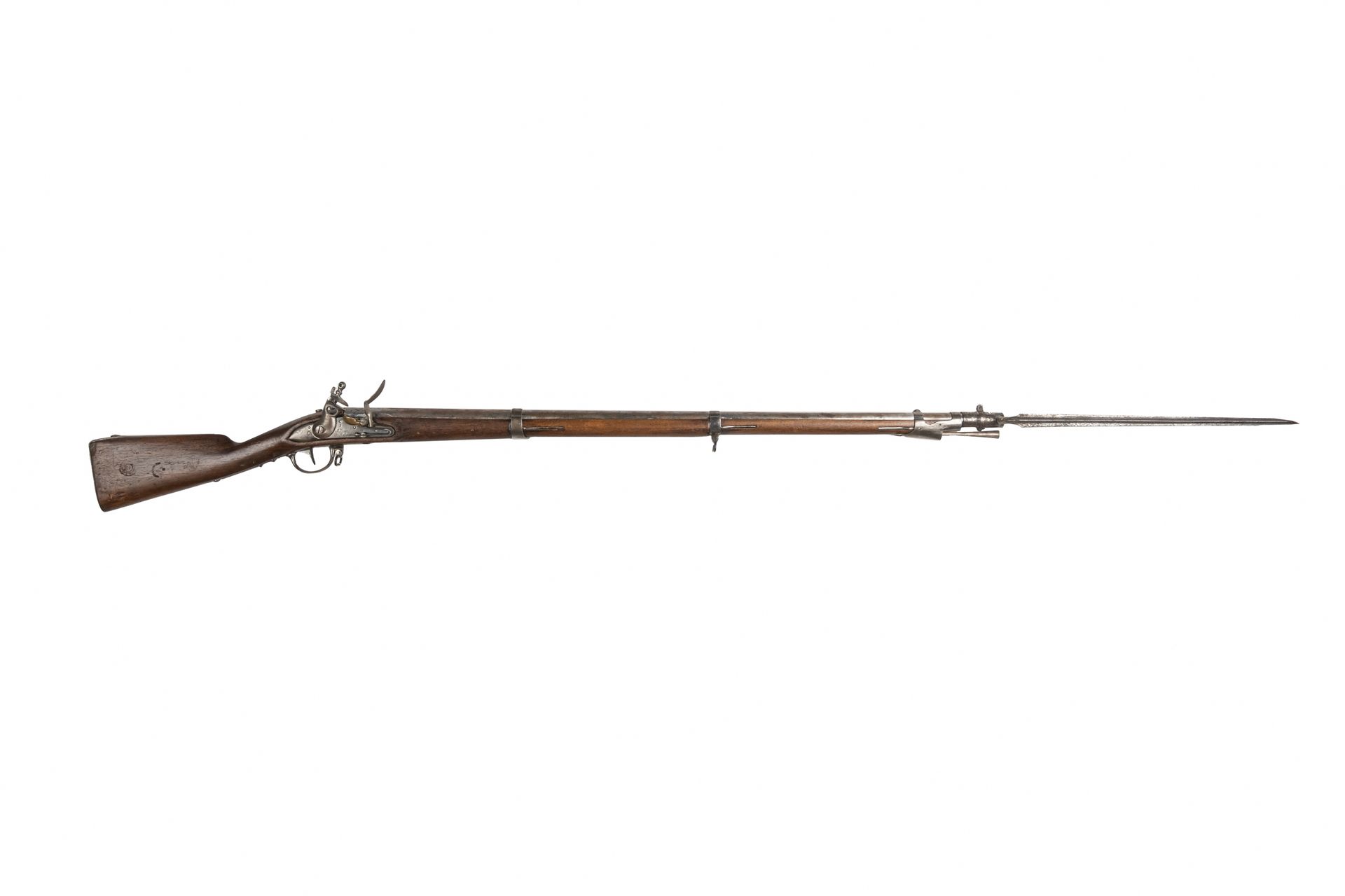 Null Flintlock rifle "de voltigeur" model 1777-AN IX. 

Round barrel, with sides&hellip;