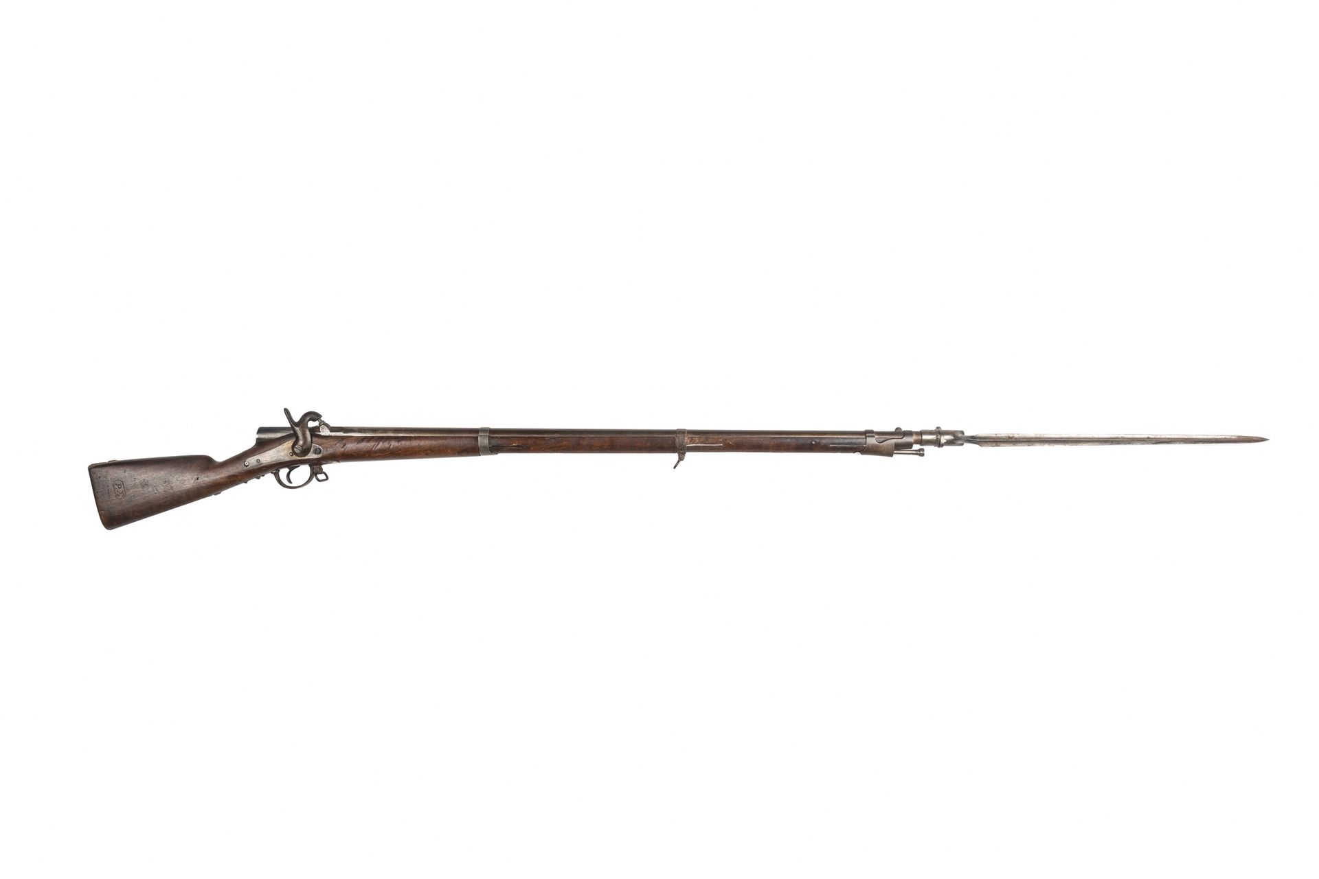 Null Modifiziertes Gewehr Typ 1842 mit Hinterlader. 

Runder Lauf mit Donnerkeil&hellip;