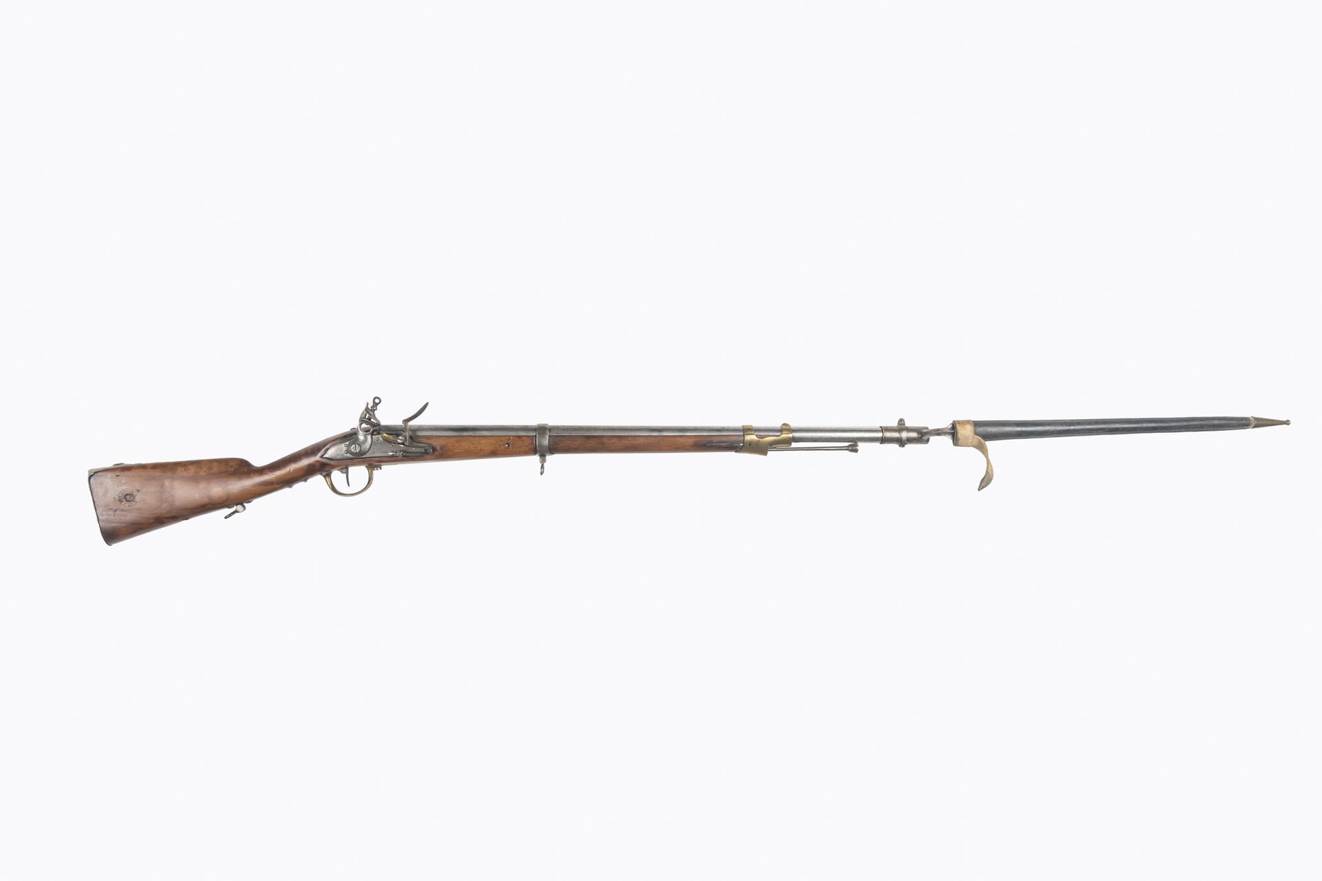 Null 燧发枪骑兵火枪模型AN IX。

圆形枪管，两侧有雷，打孔，日期为1811年。后膛盖上印有 "Mle AN 9".平身锁上印有 "Mre Imp de&hellip;