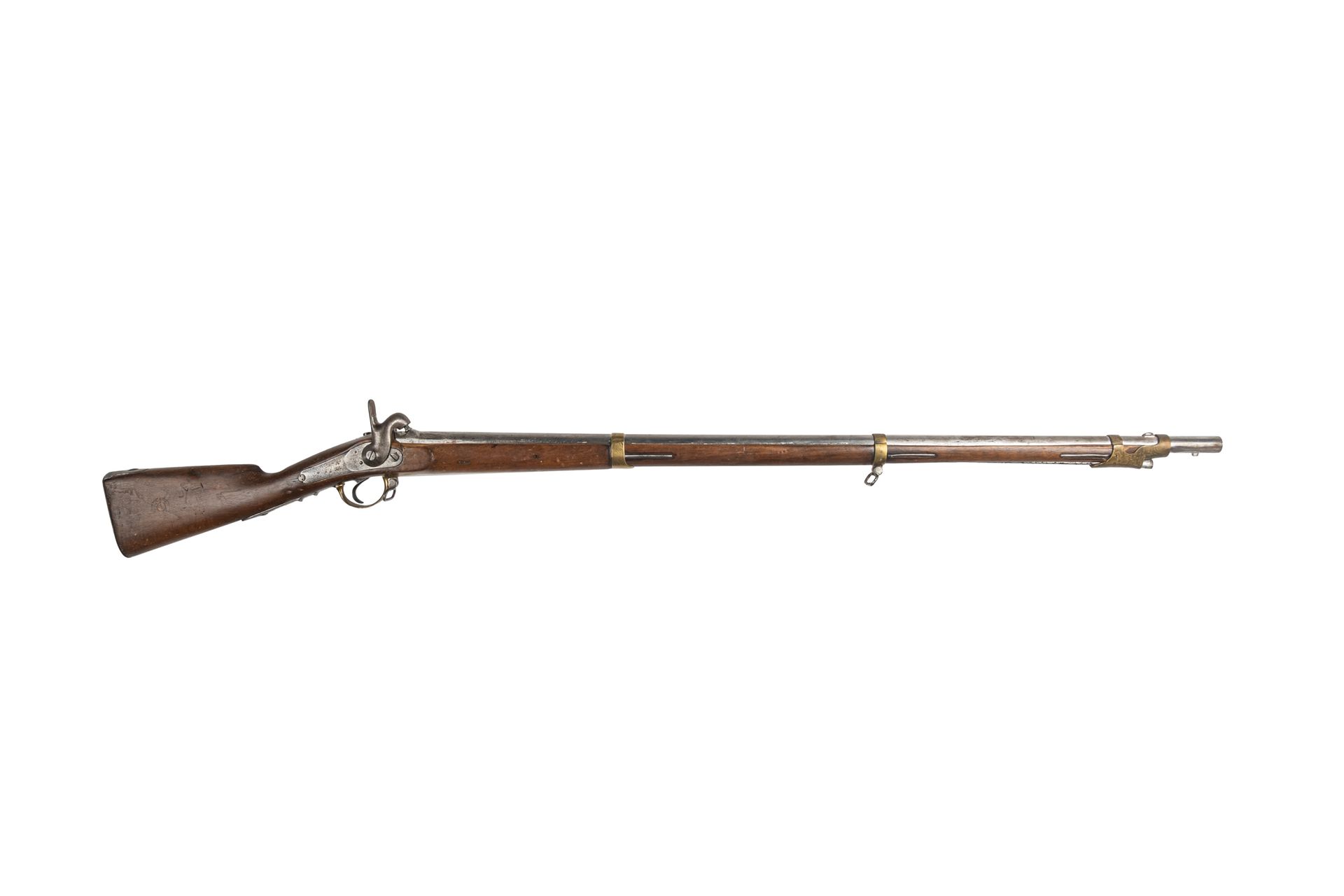 Null Perkussionsgewehr Modell 1840 der Marine. 

Runder Lauf mit Donnerkeilen, p&hellip;