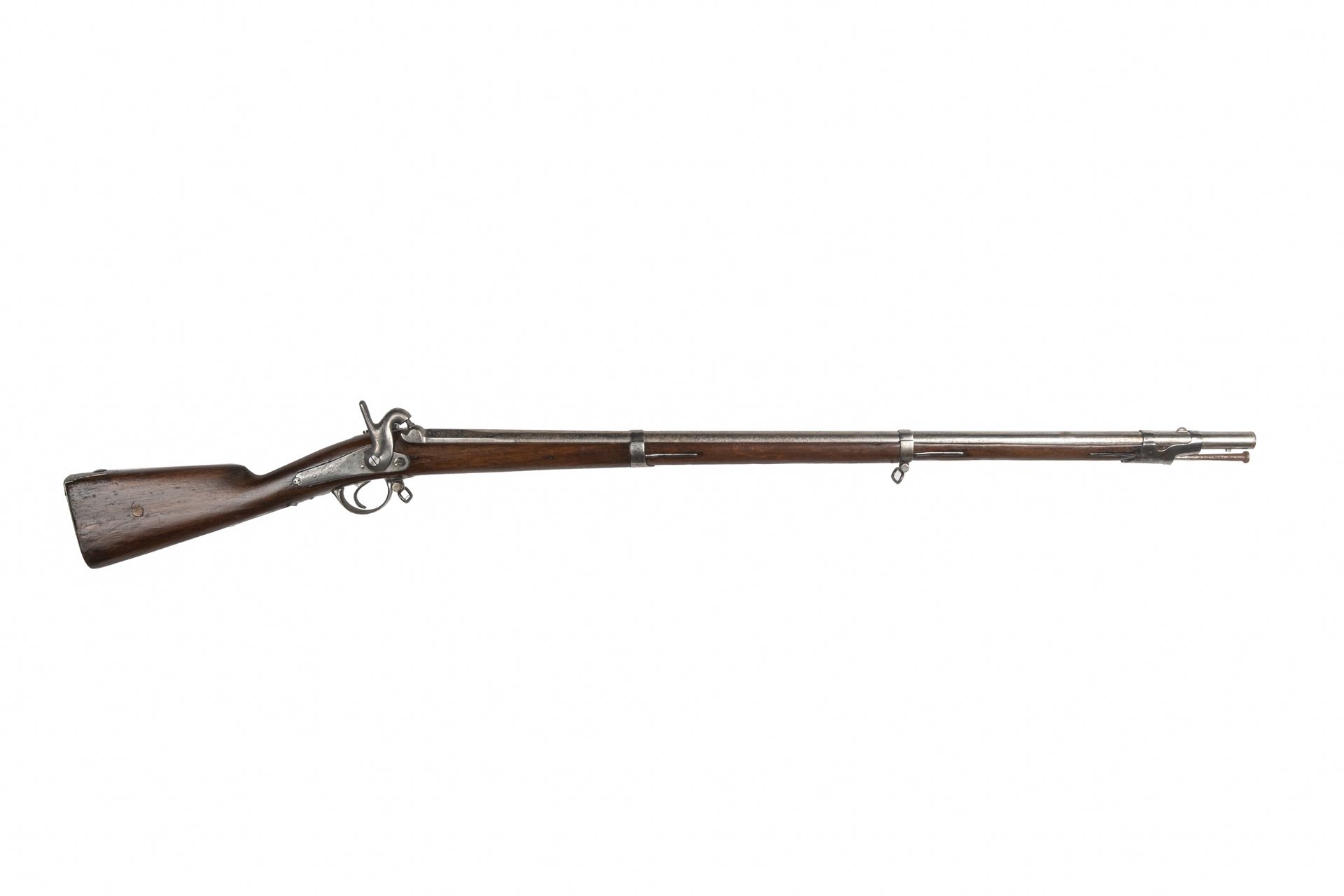 Null 1853年T型步兵打击式步枪

圆形枪管上打有霹雳火，日期为 "M 1854"。后膛盖印有 "Mle 1853 T"。

后锁刻有 "Mre Impa&hellip;