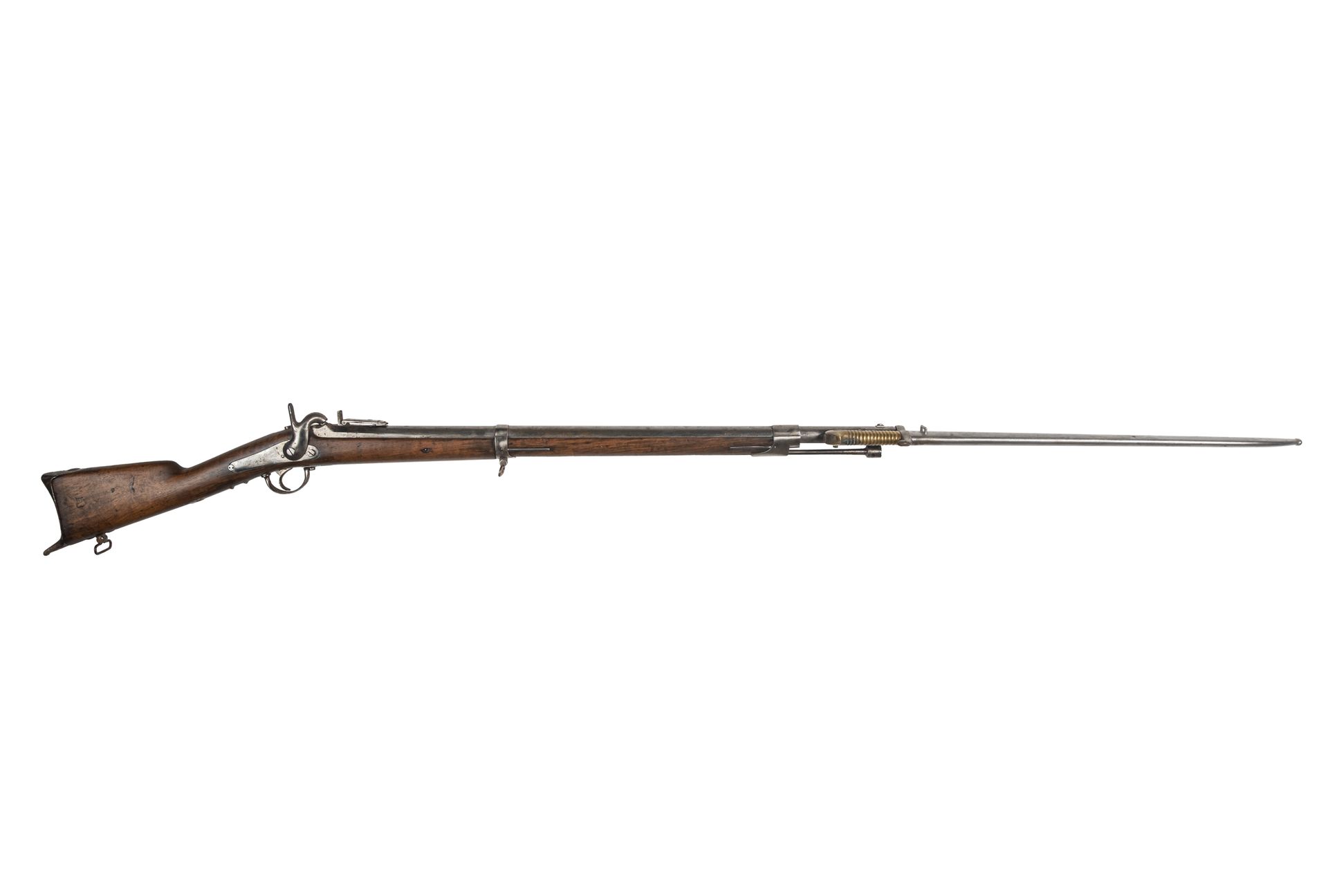 Null 1842型打击式步枪的壁垒

坚固的膛线枪管，有青蛙，1845年的雷头。尾座 "Mle 1842"。

后锁上刻有 "Mre Rle de Mutzi&hellip;