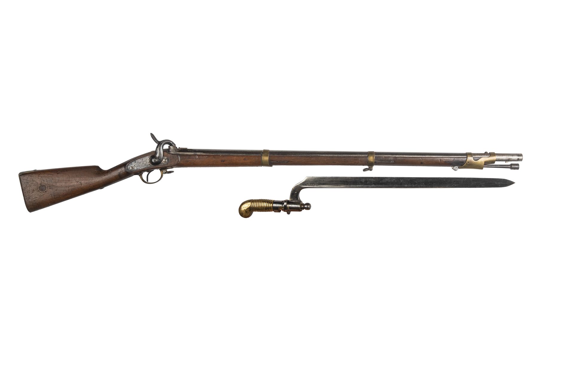 Null Perkussionsgewehr Modell 1837 "Pontcharra".

Runder, gezogener Lauf mit Don&hellip;