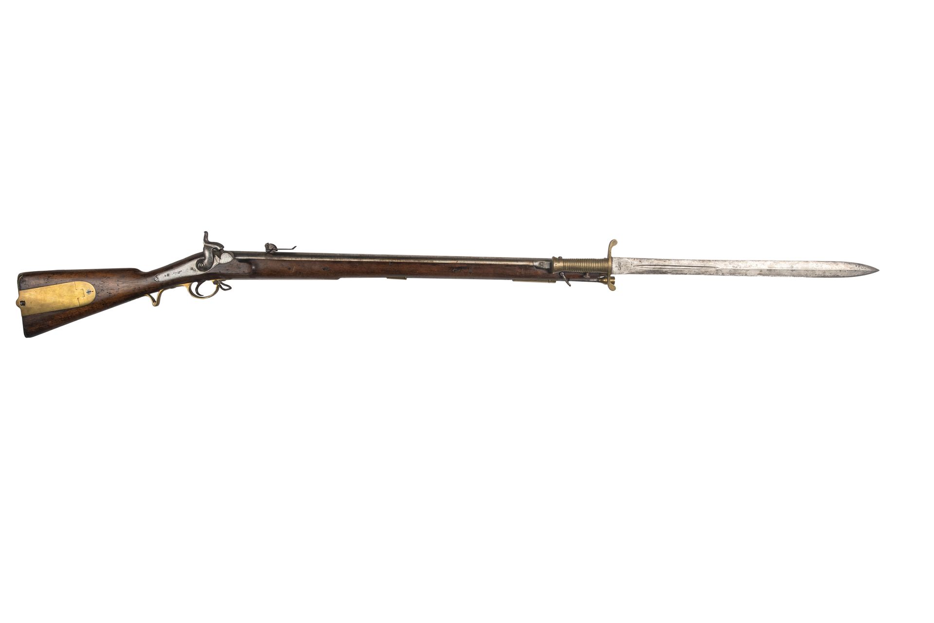 Rare carabine à percussion russe modèle 1843 « Luttich Carbine ». 
Canon rond av&hellip;