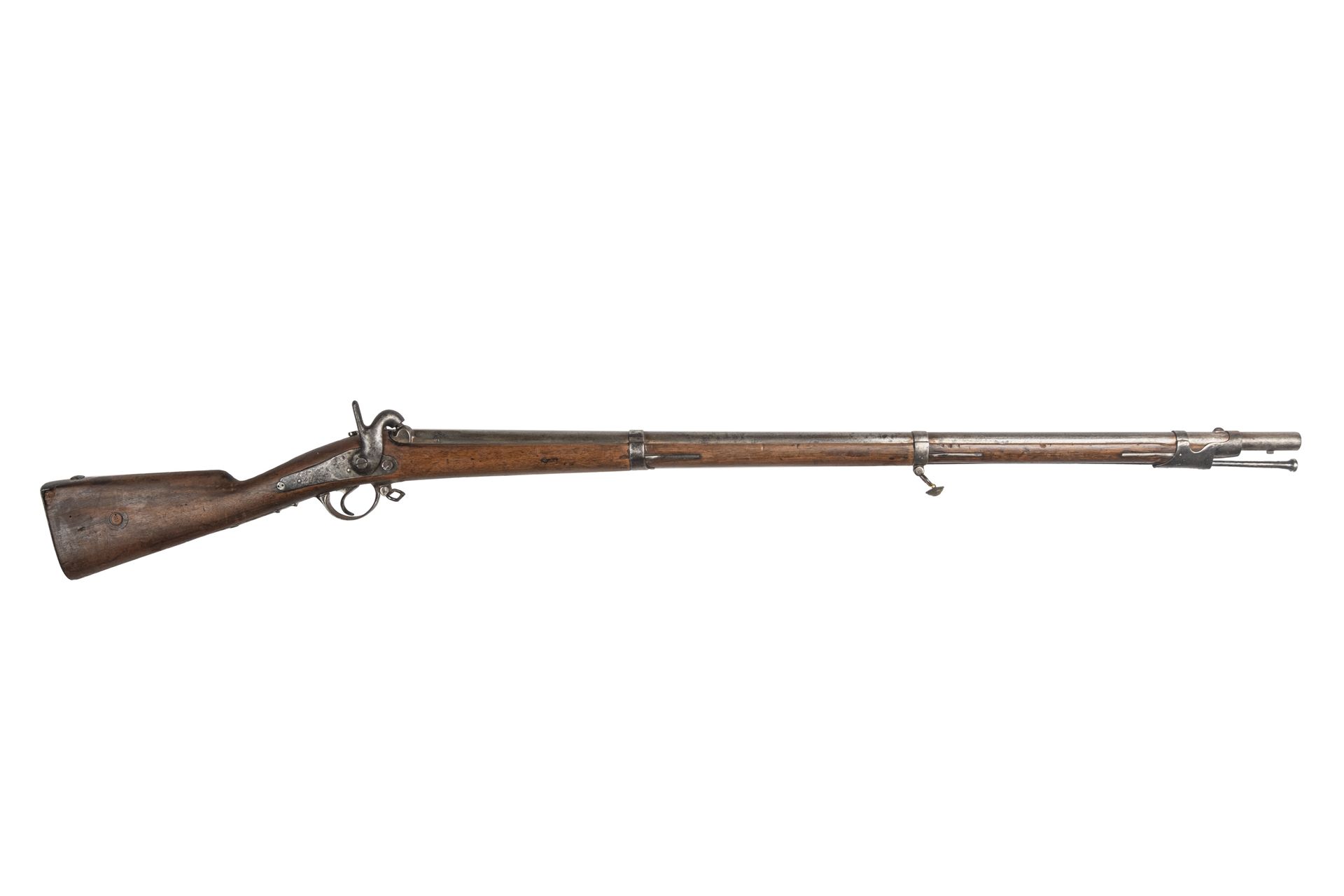 Null 1853型步兵打击式步枪，归属于帝国卫队。

圆形枪管上打有霹雳火，日期为 "1854"。

后锁刻有 "Mre Impale de Mutzig "&hellip;