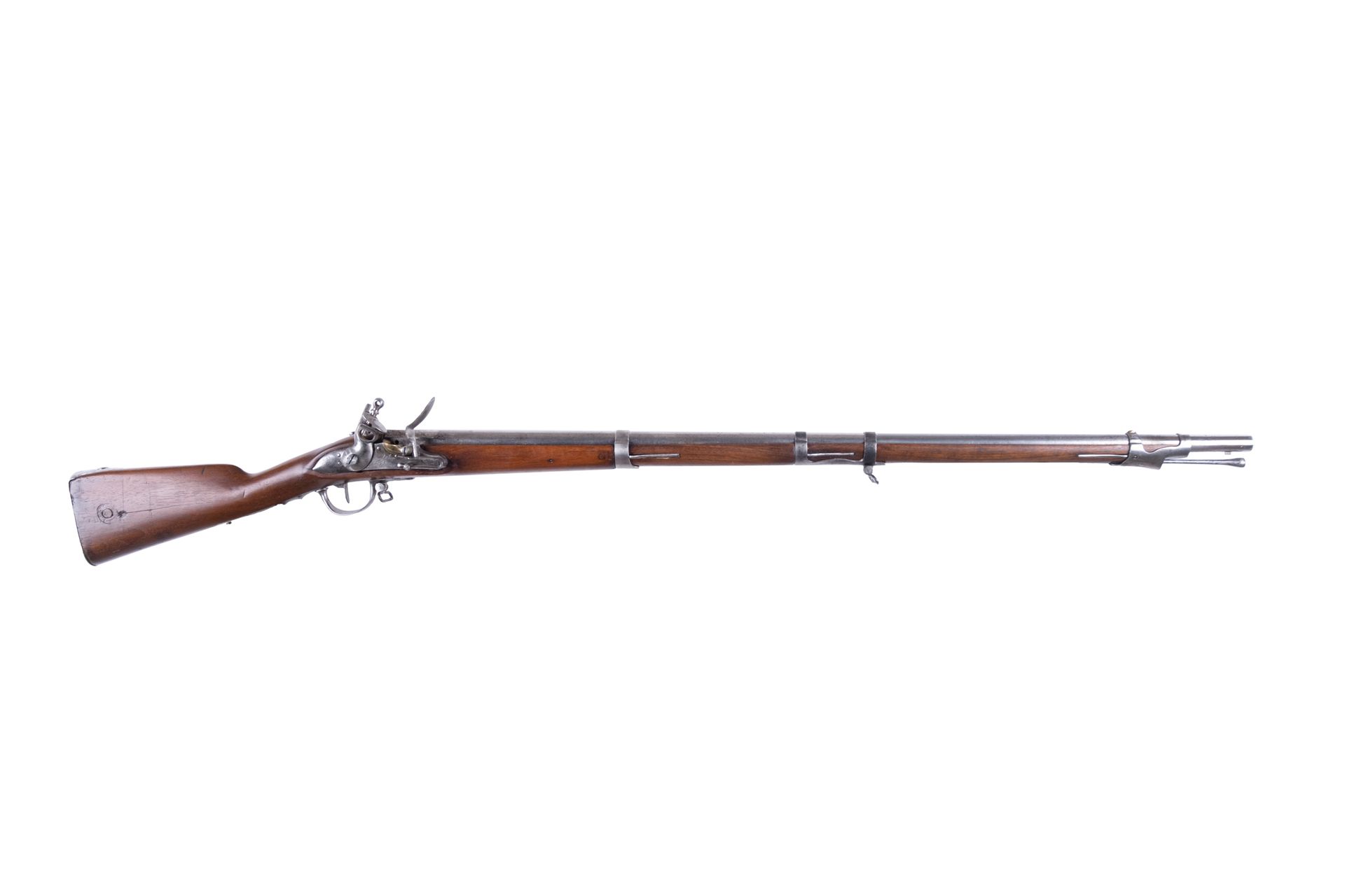 Null 龙型燧发枪安九。

圆形枪管，有1813年的霹雳火。尾架上有雕刻的遗迹 1777年

锁 "Manuf Imp de St Etienne "和圆身锤&hellip;