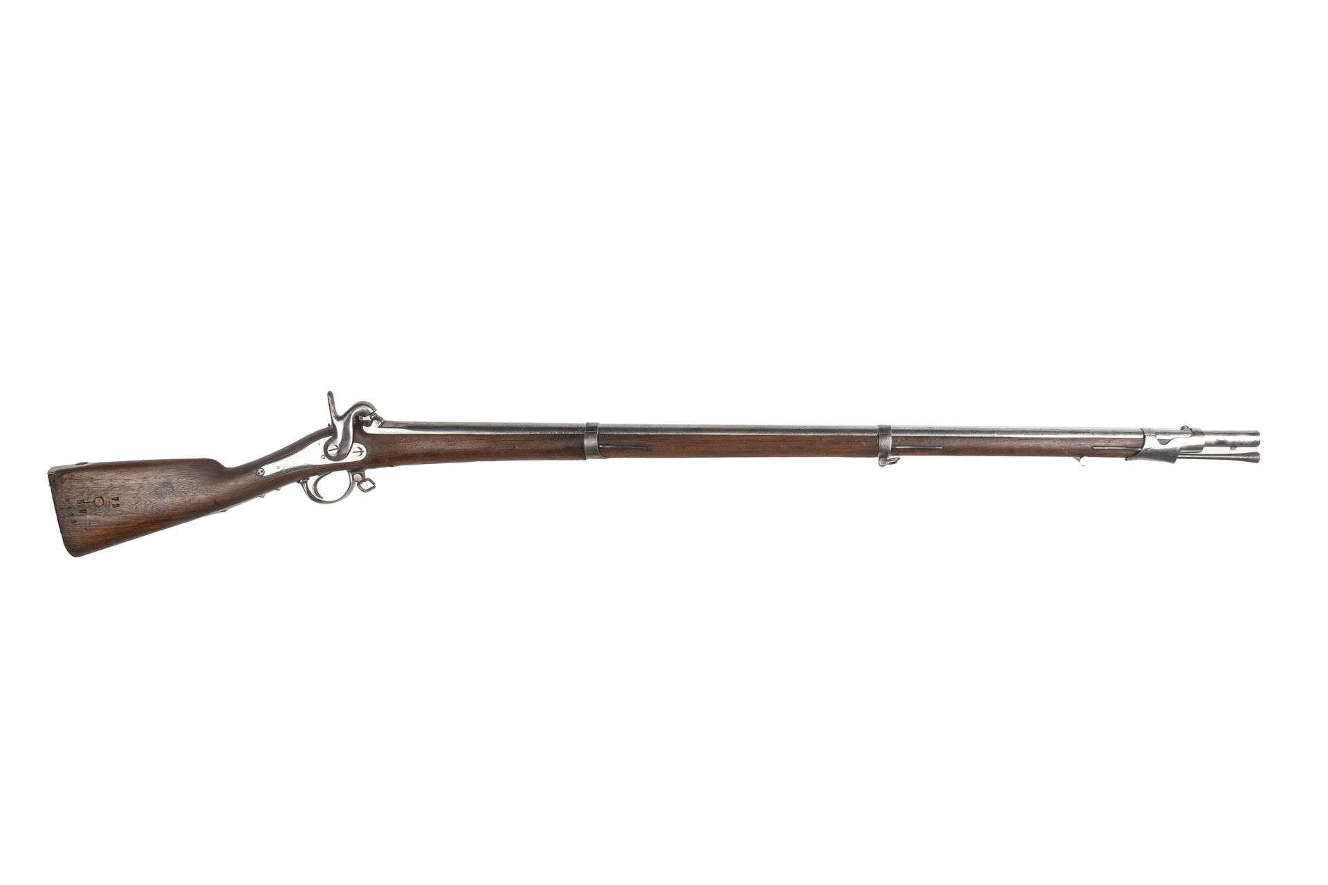 Null Grenadier percussion rifle model 1842. 

Round barrel with thunderbolt, wit&hellip;