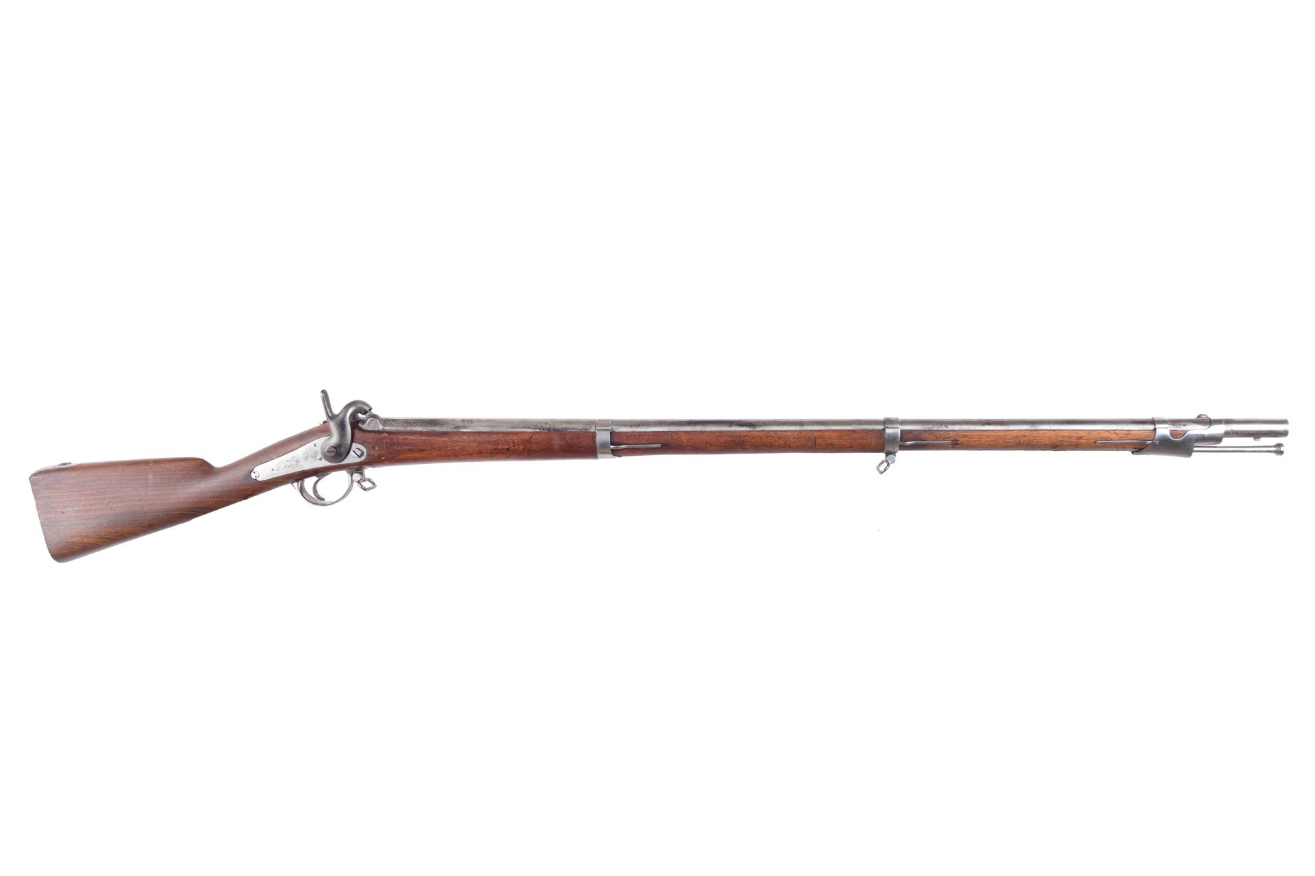 Null Percussion rifle model 1854 of the Imperial Guard.

Round barrel with sides&hellip;