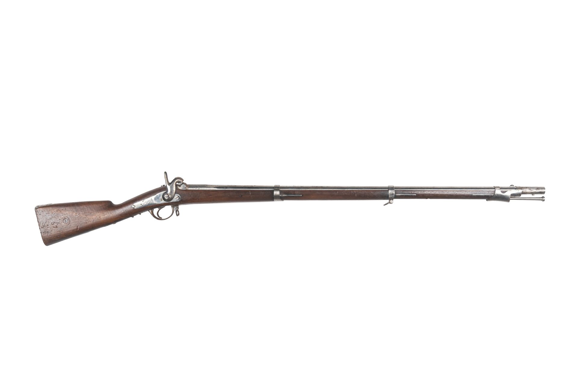 Null 帝国卫队排长的1854型打击乐步枪。

圆形枪管上打有霹雳火，日期为 "T 1857"。

后锁 "Mre Impale de Tulle "和圆身锤&hellip;
