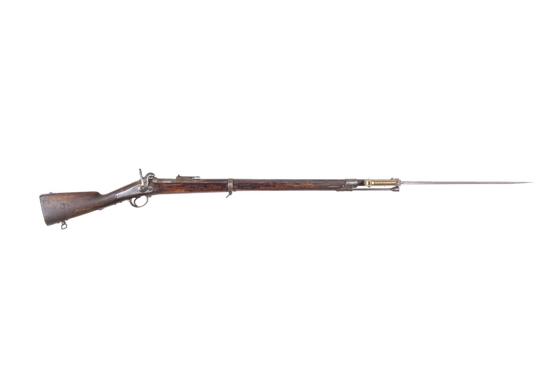 Null Percussion rifle model 1853. 

Round barrel, rifled, with sides to the thun&hellip;