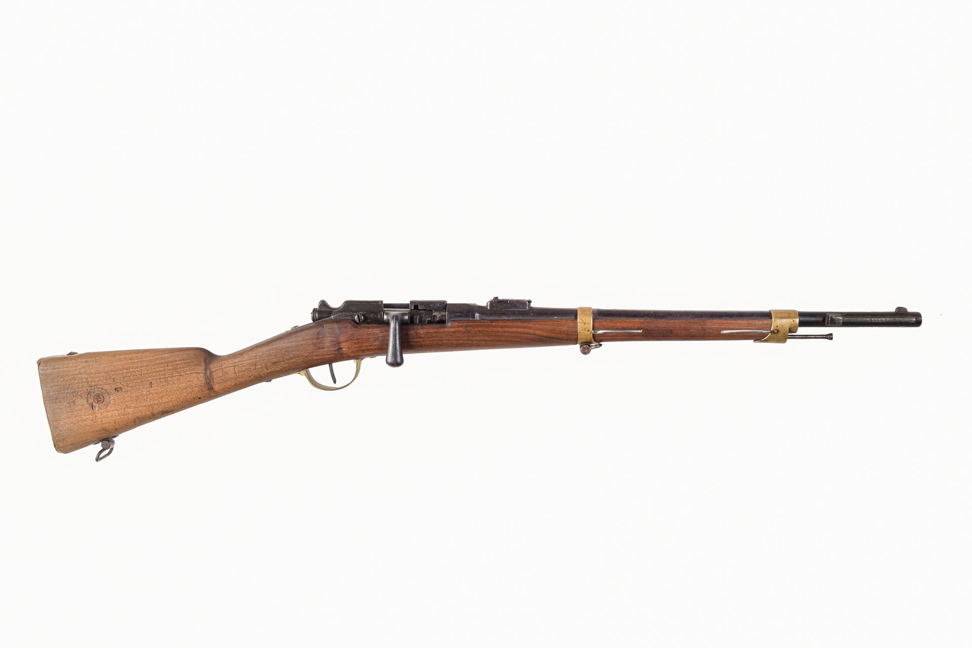 Null 格拉斯火炮的1874年M80型火枪。

圆筒，有雷电，有青蛙，日期为T 1879。冲孔的黄铜配件。

胡桃木枪托上有印章和木钉。

枪管长度：48厘米&hellip;