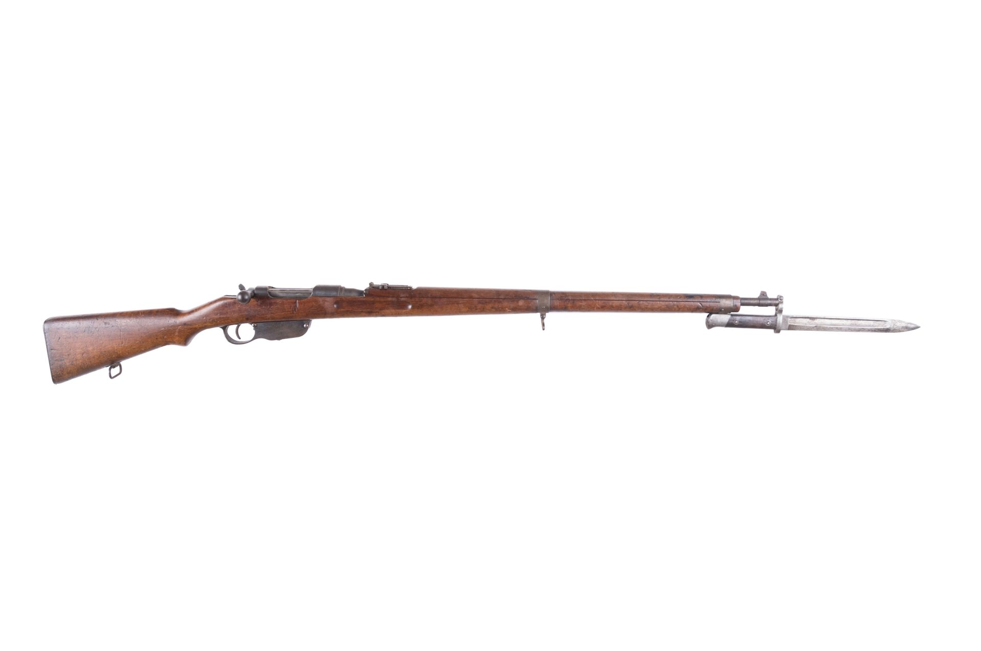 Null Bulgarian Mannlicher rifle model 1895, caliber 8 mm. 

Round barrel with ri&hellip;