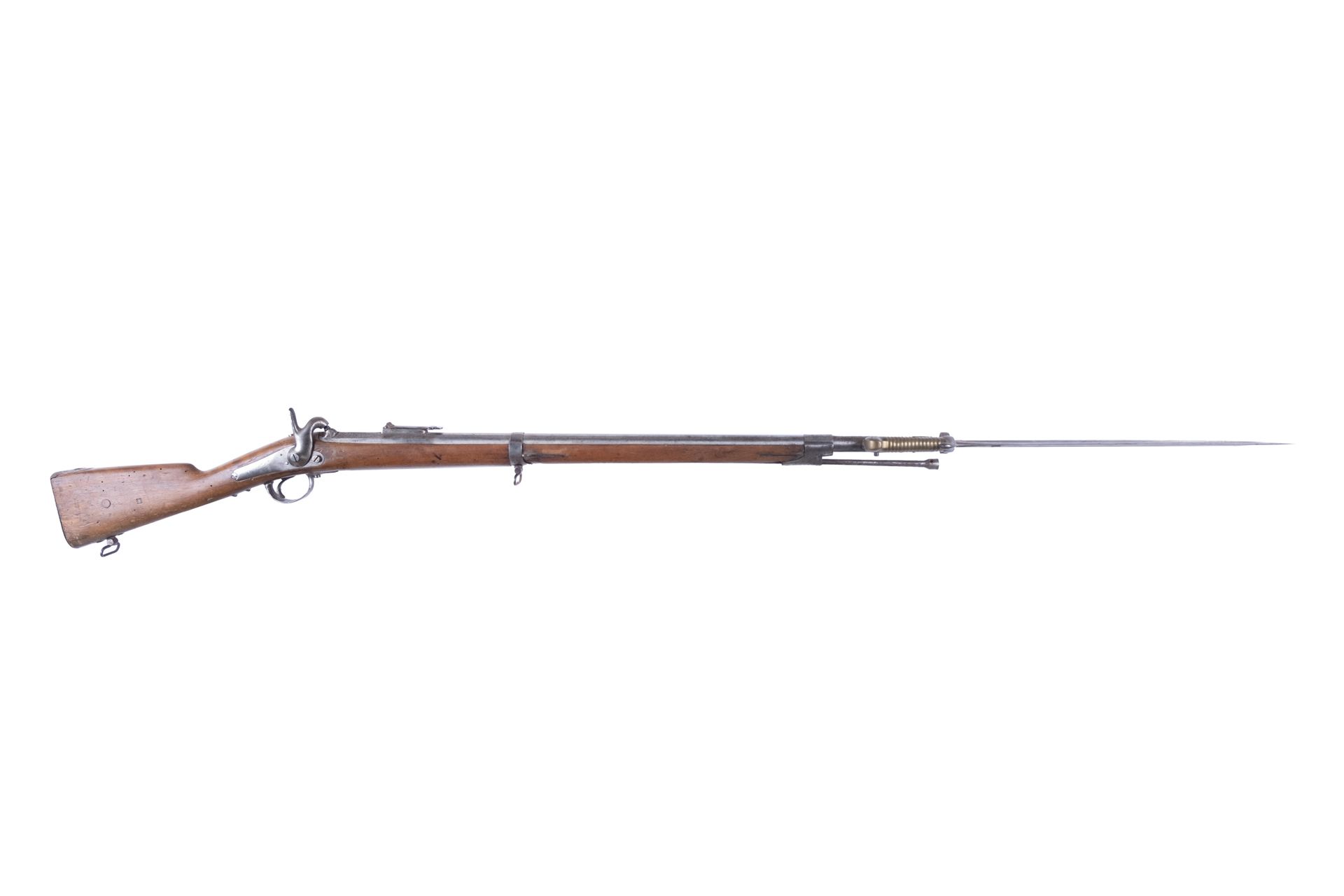 Null 1846年T型打击式步枪。

圆桶，两侧有雷鸣般的响声，上升到1100米，日期为 "1848"。

尾架上印有 "Mle 1846 T"。后锁 "Mr&hellip;